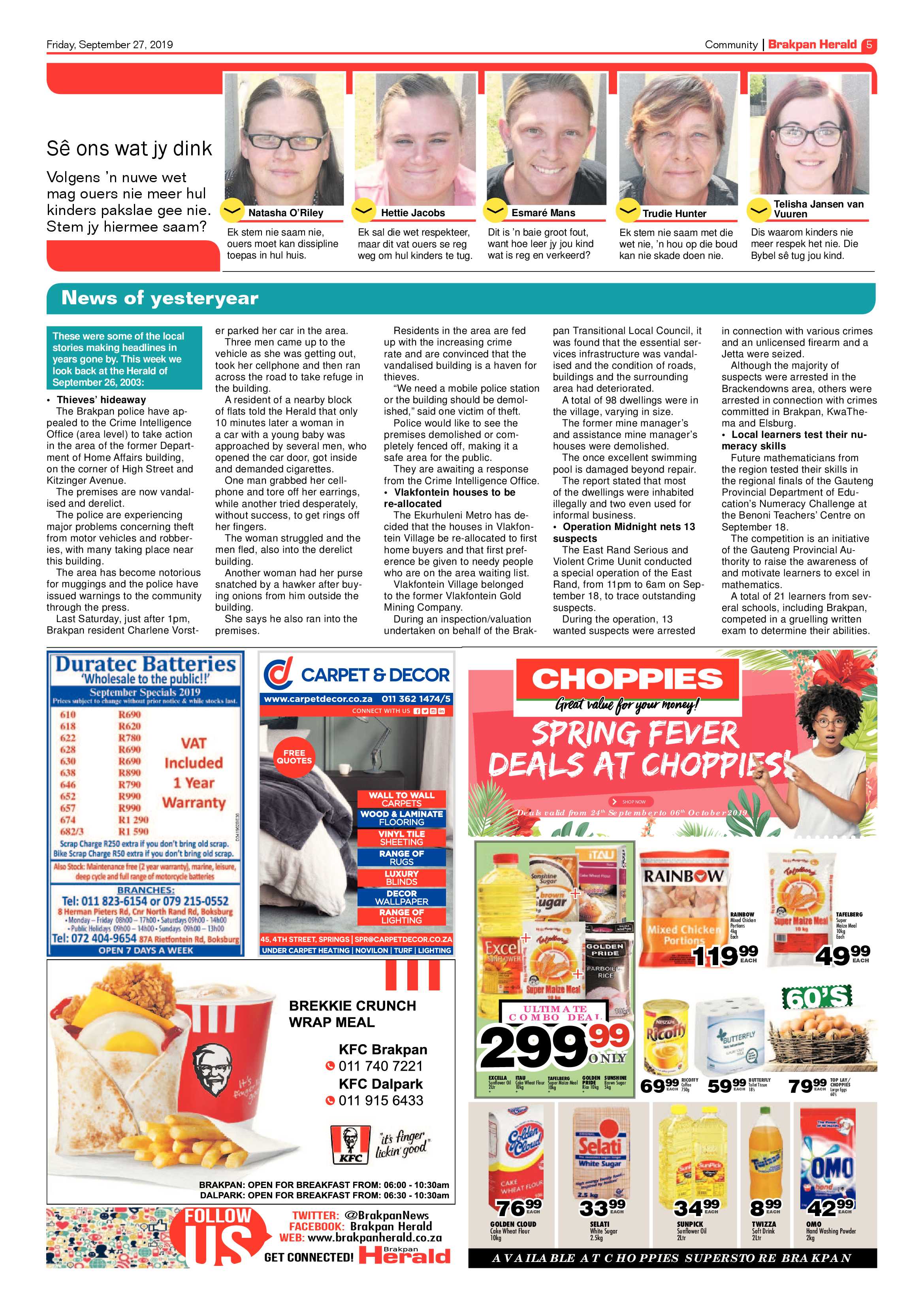 Brakpan Herald 27 September 2019 page 5
