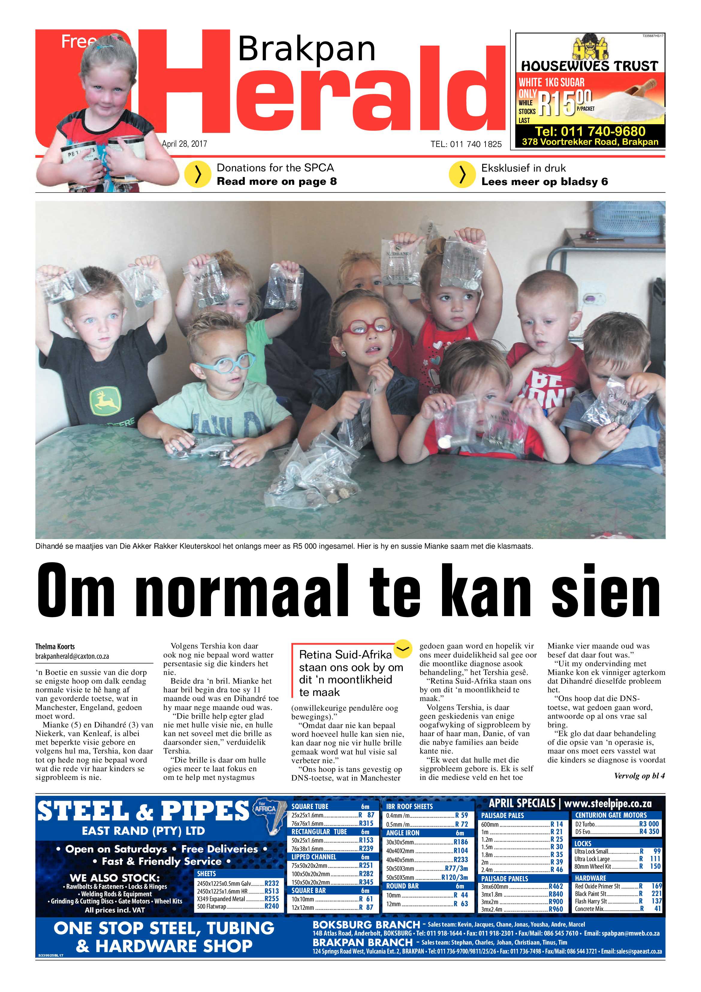 Brakpan Herald 28 April 2017 page 1