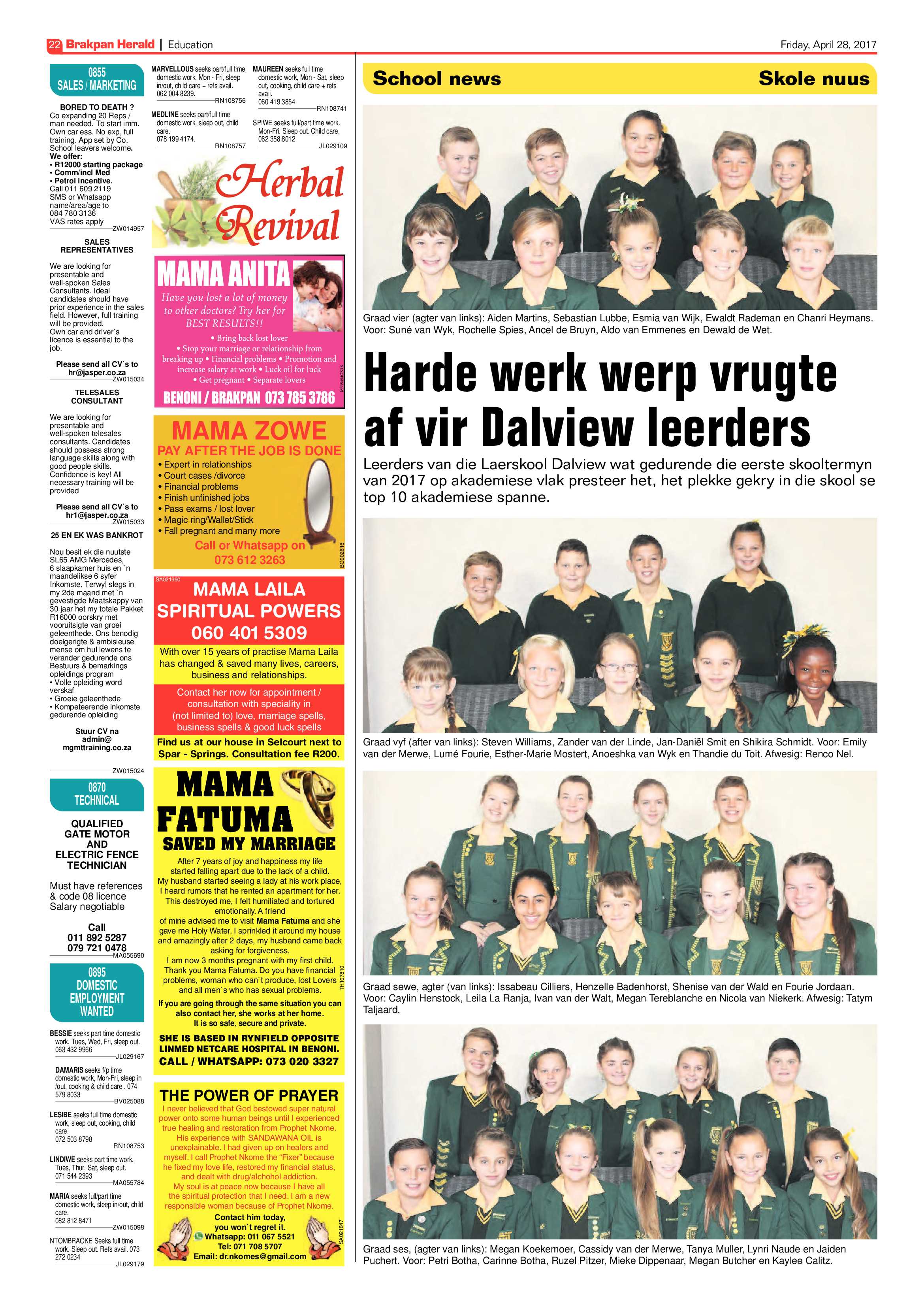 Brakpan Herald 28 April 2017 page 22