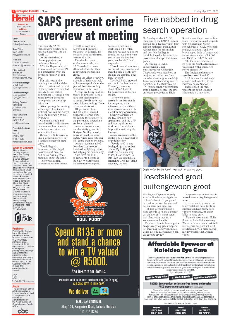 Brakpan Herald 28 April 2022 page 2