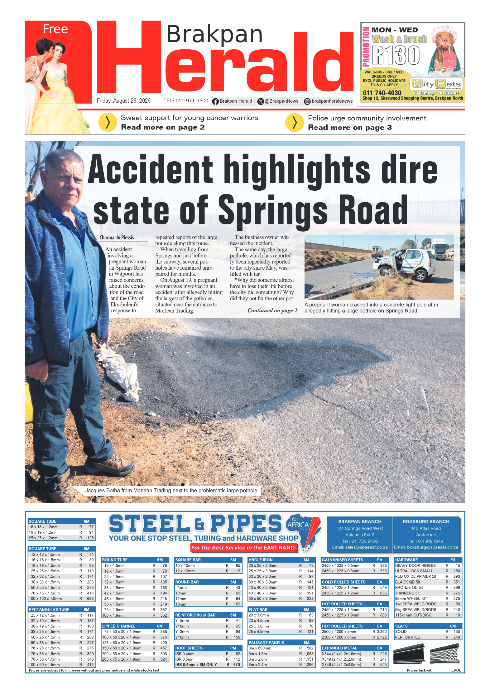 Brakpan Herald 28 August 2026 page 1