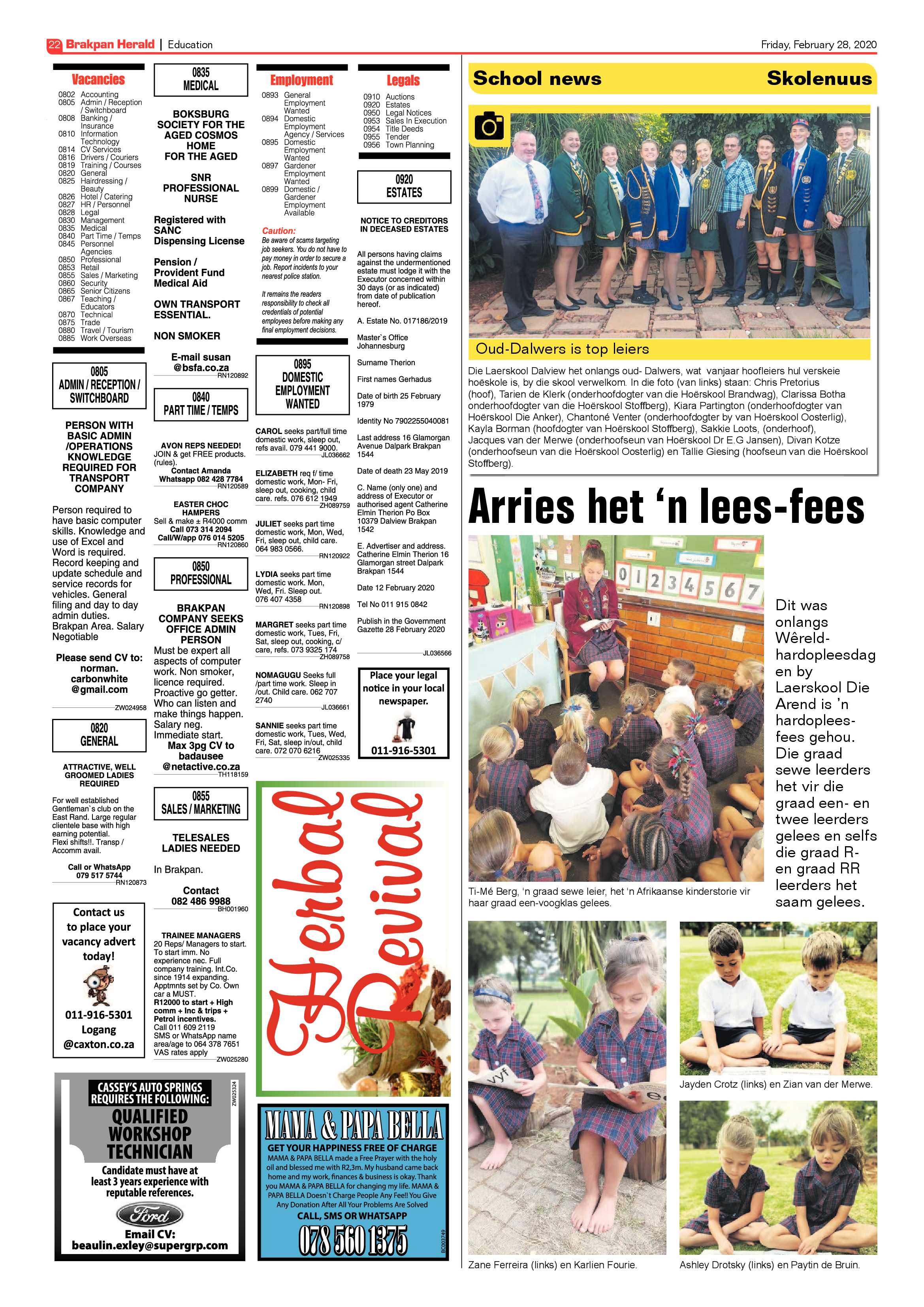 Brakpan Herald 28 February 2020 page 22