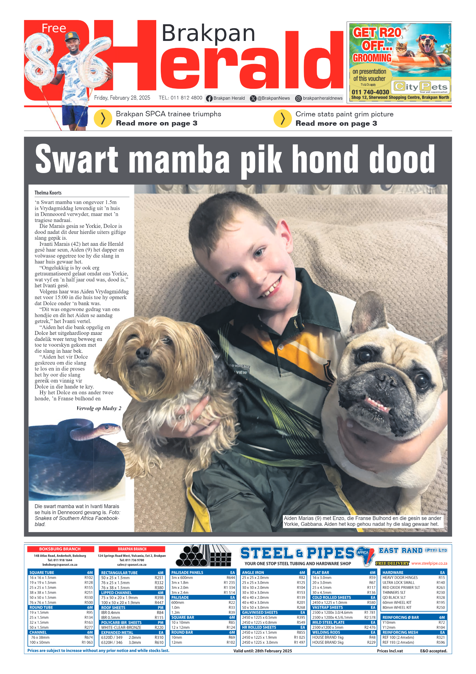 Brakpan Herald 28 February 2025 page 1