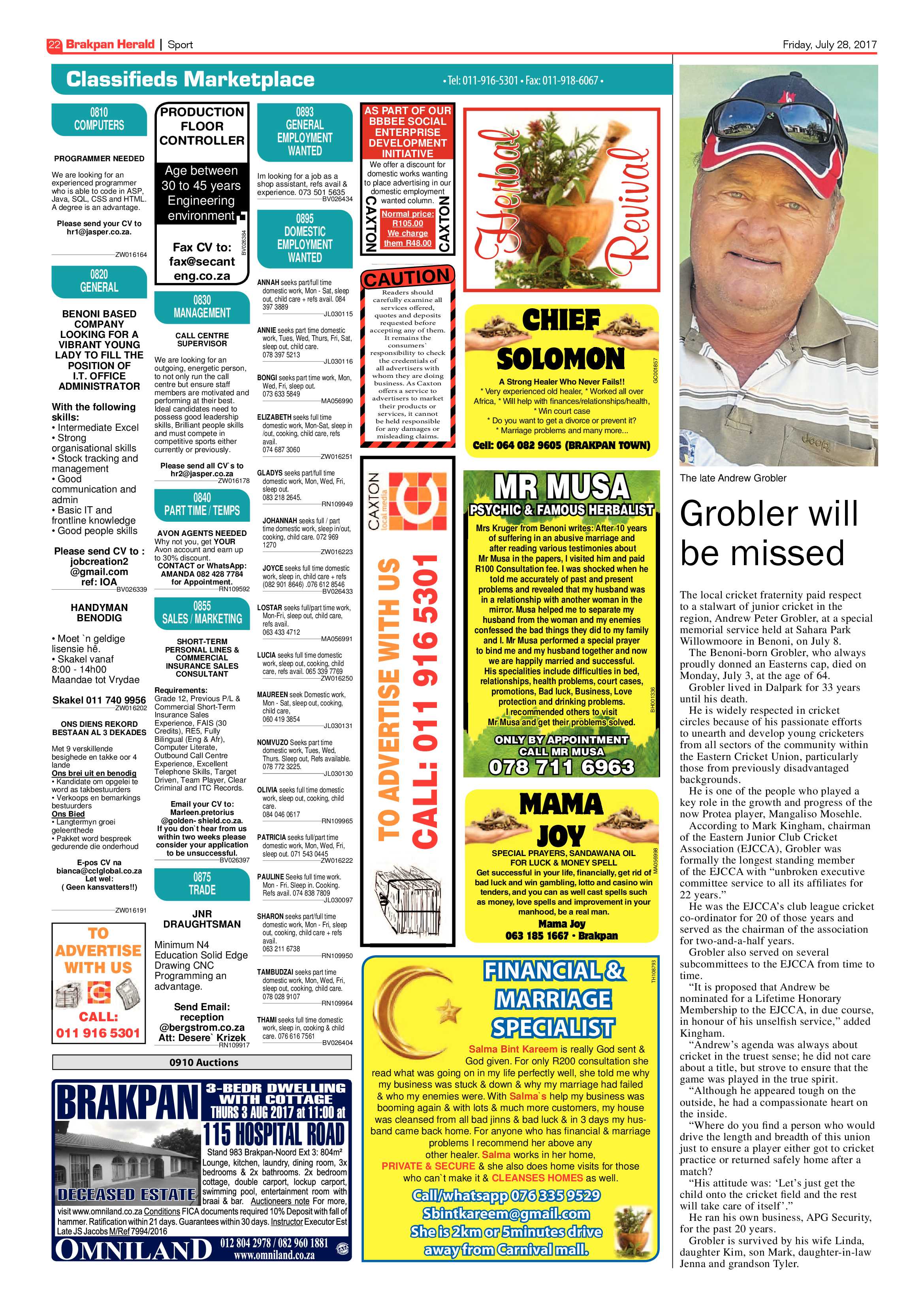 Brakpan Herald 28 July 2017 page 24