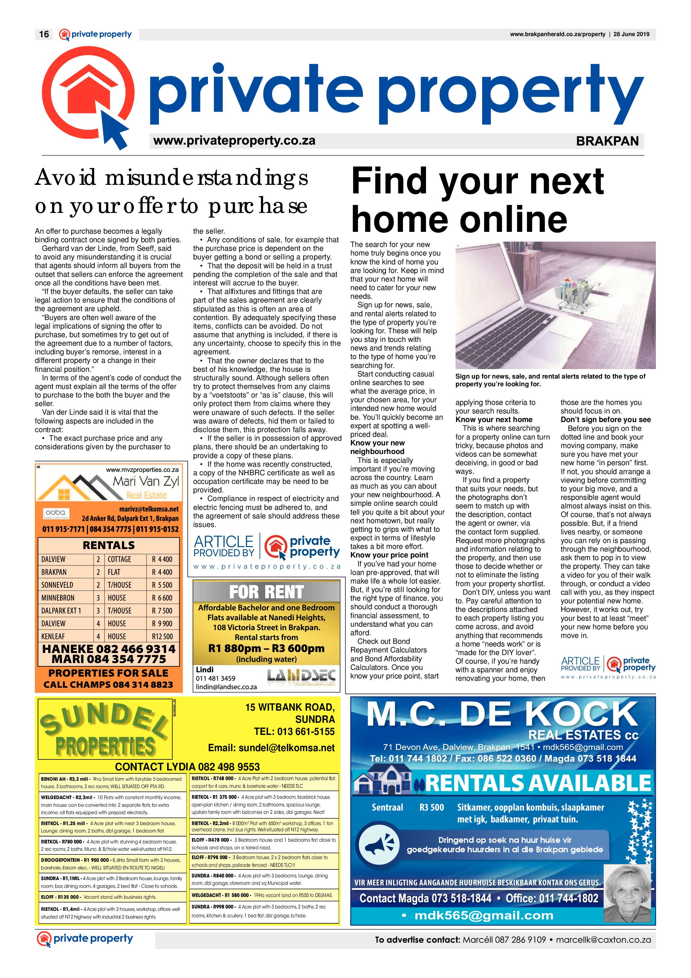 Brakpan Herald 28 June 2019 page 16