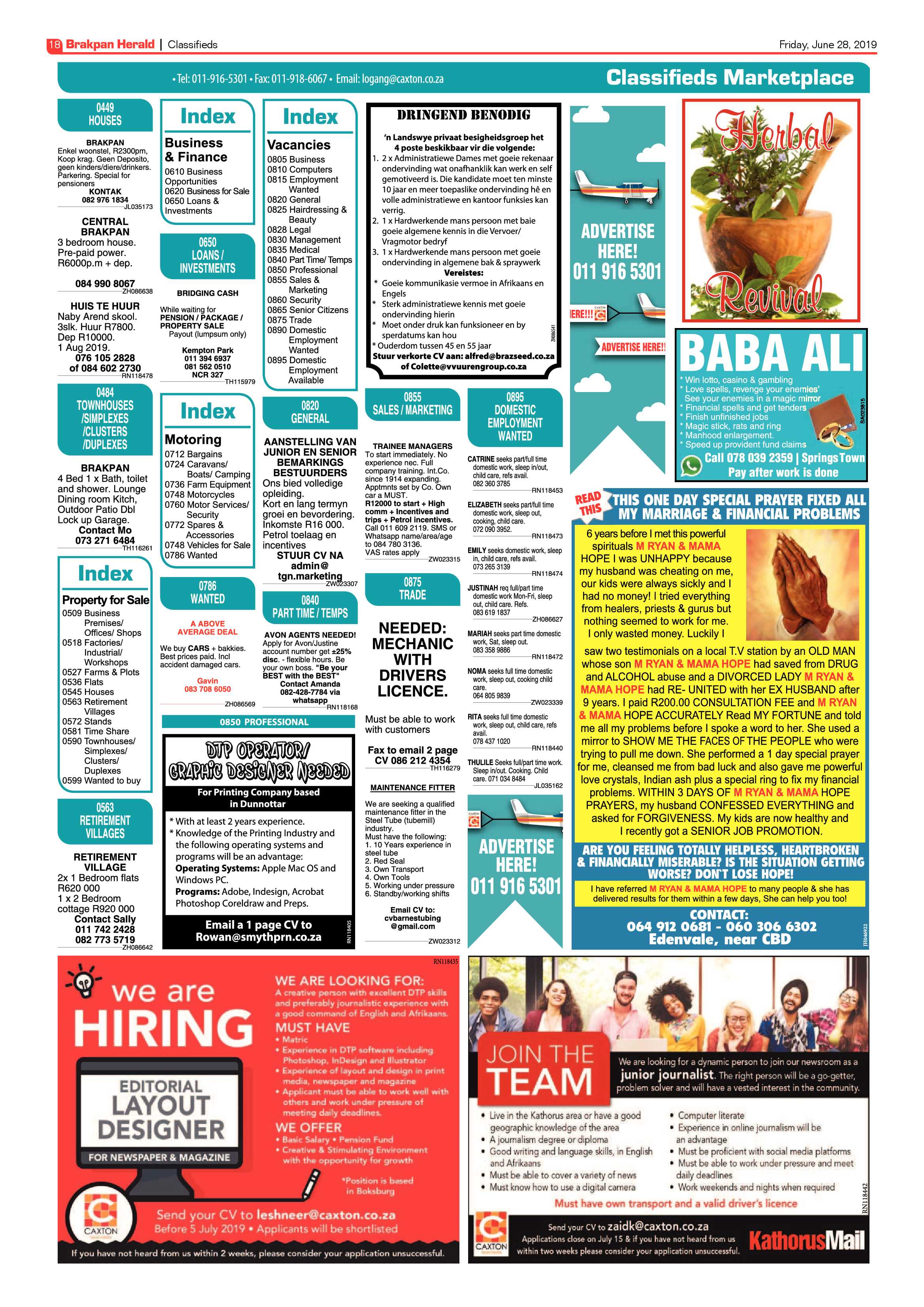 Brakpan Herald 28 June 2019 page 18
