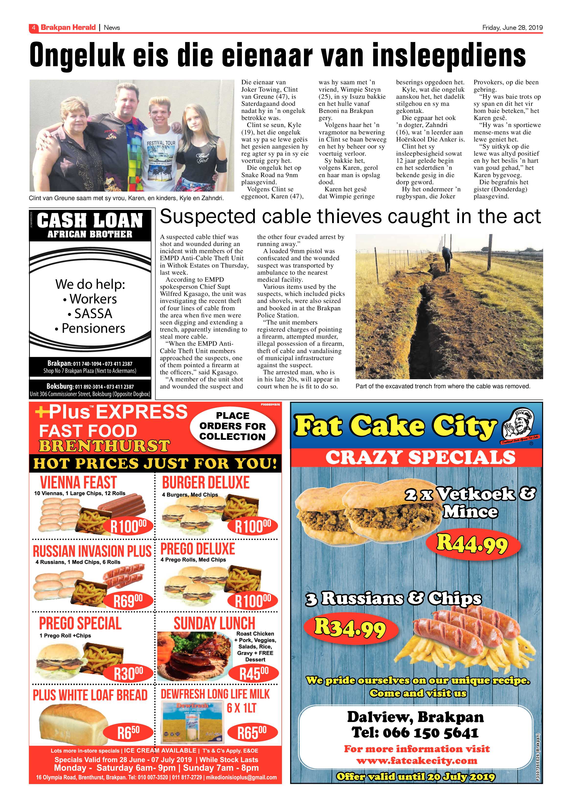 Brakpan Herald 28 June 2019 page 4