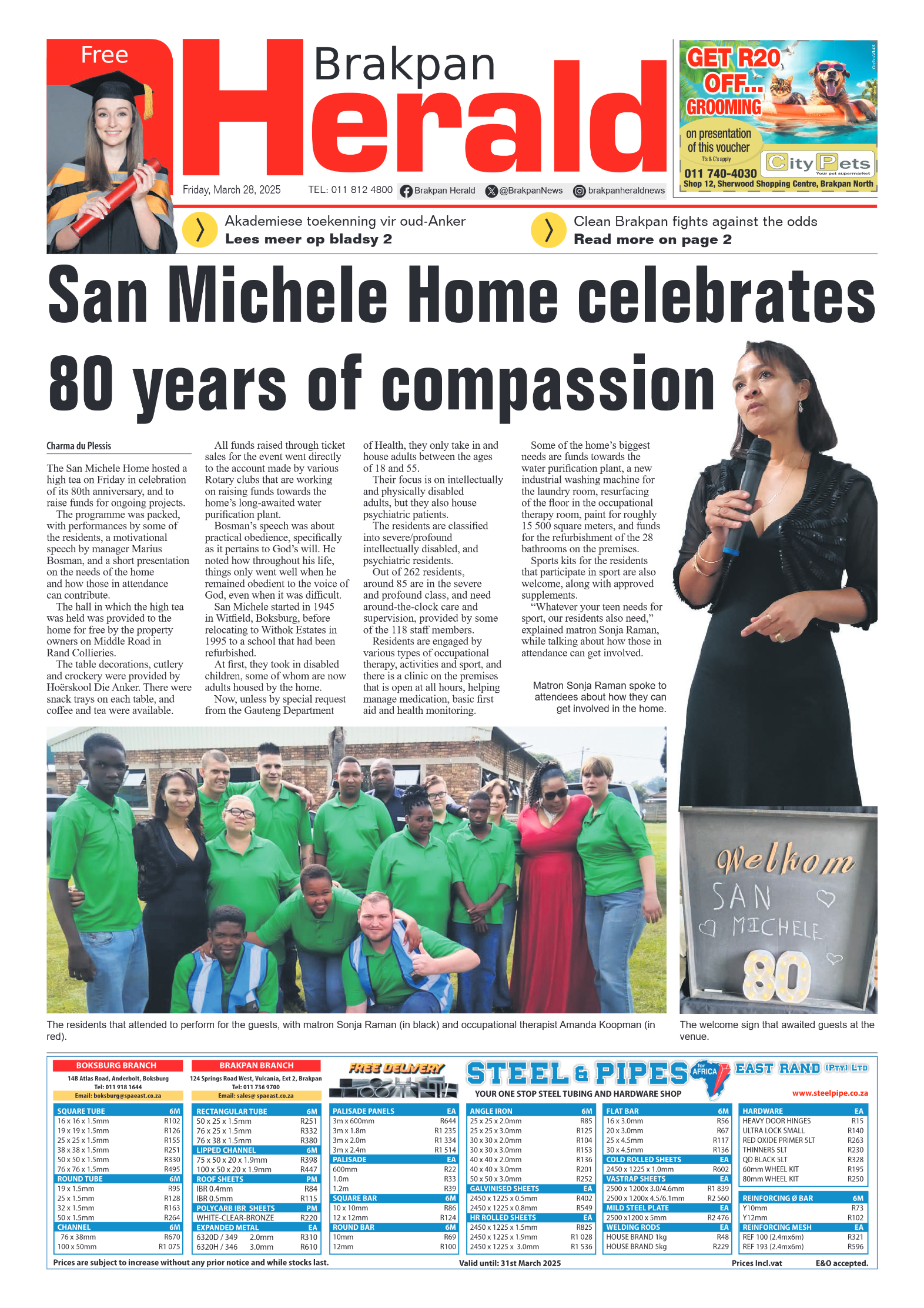 Brakpan Herald 28 March 2025 page 1