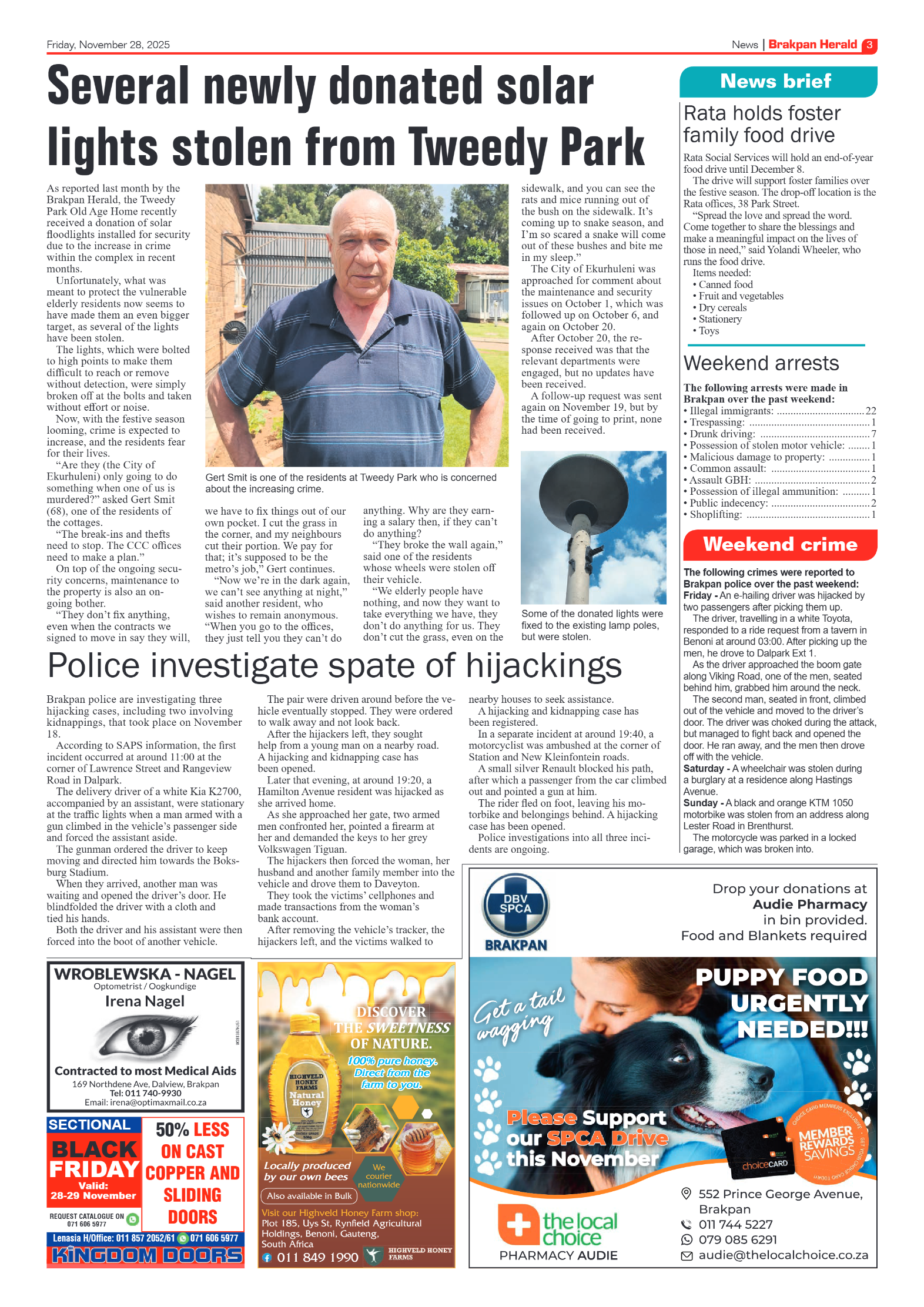 Brakpan Herald 28 November 2025 page 3
