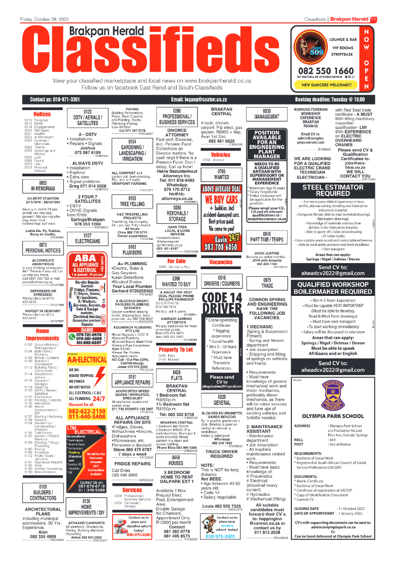 Brakpan Herald 28 Oct 2022 page 11