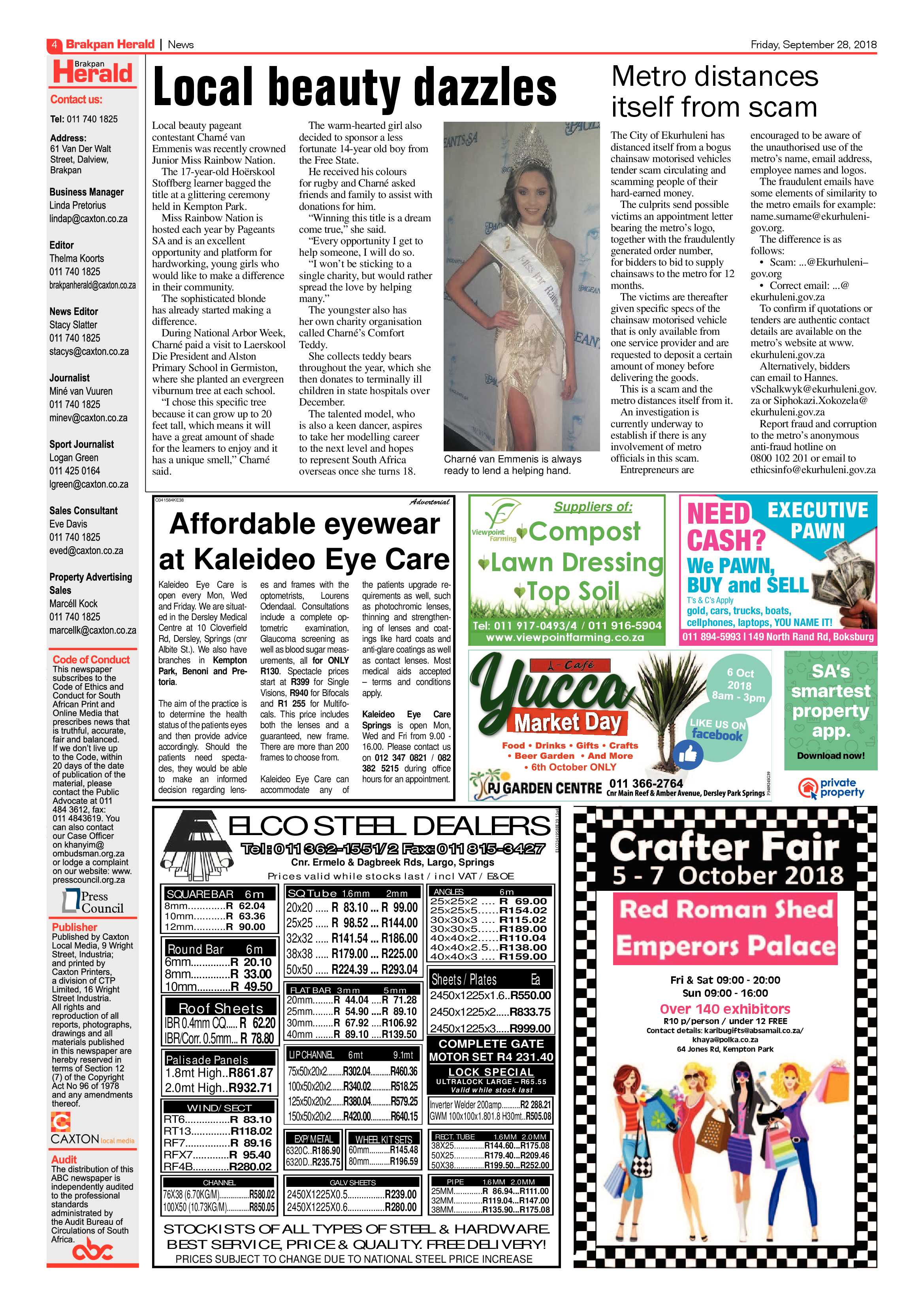 Brakpan Herald 28 September 2018 page 4