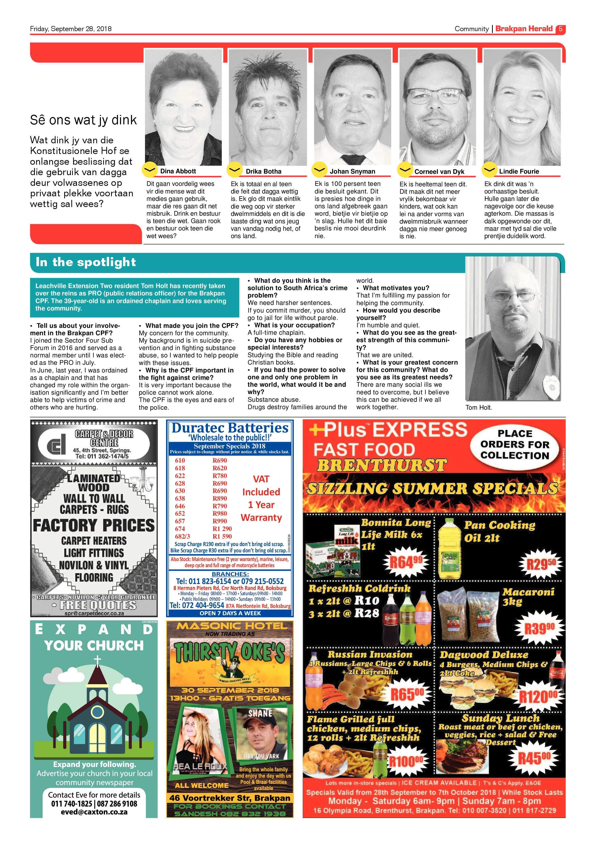 Brakpan Herald 28 September 2018 page 5