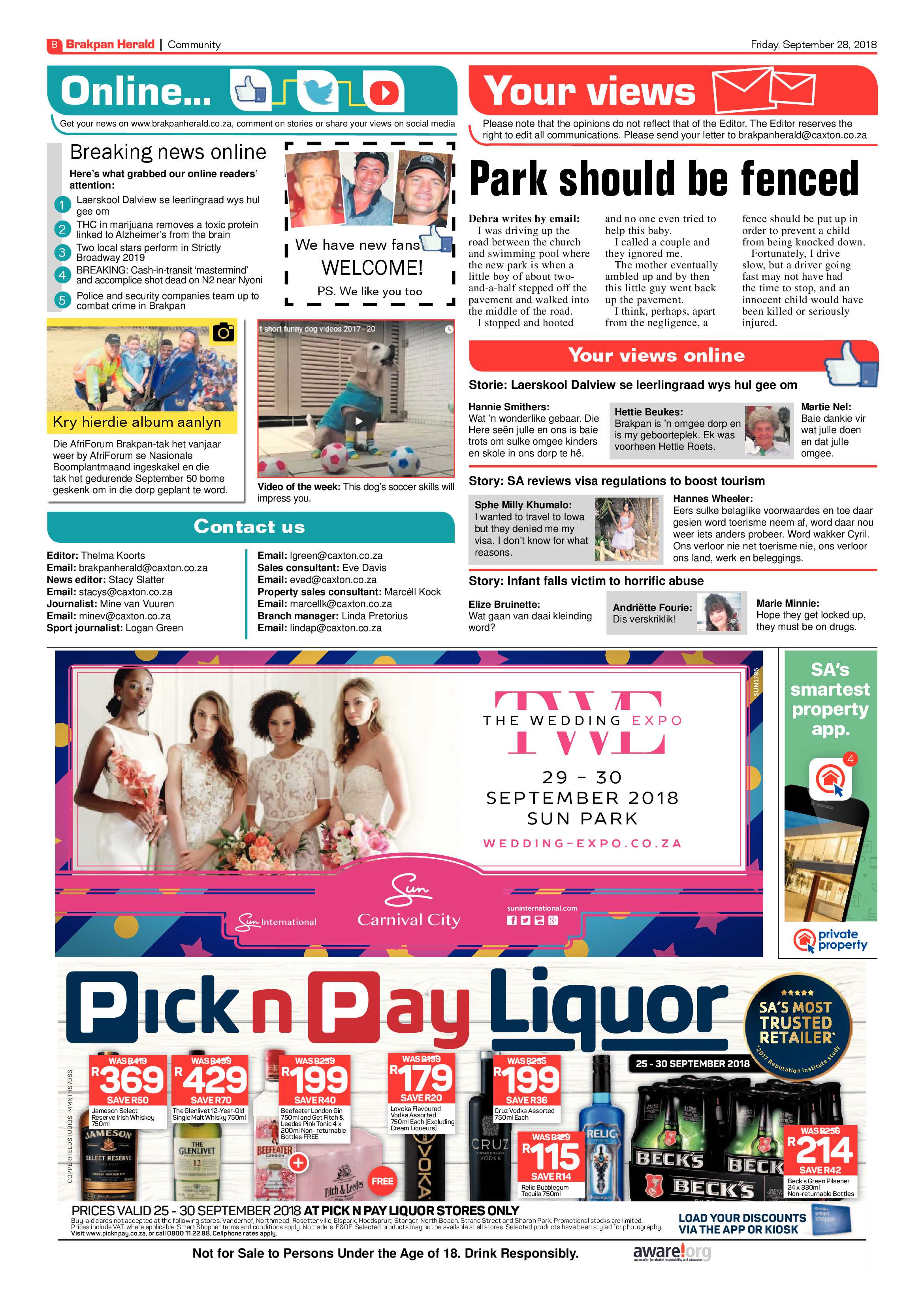 Brakpan Herald 28 September 2018 page 8