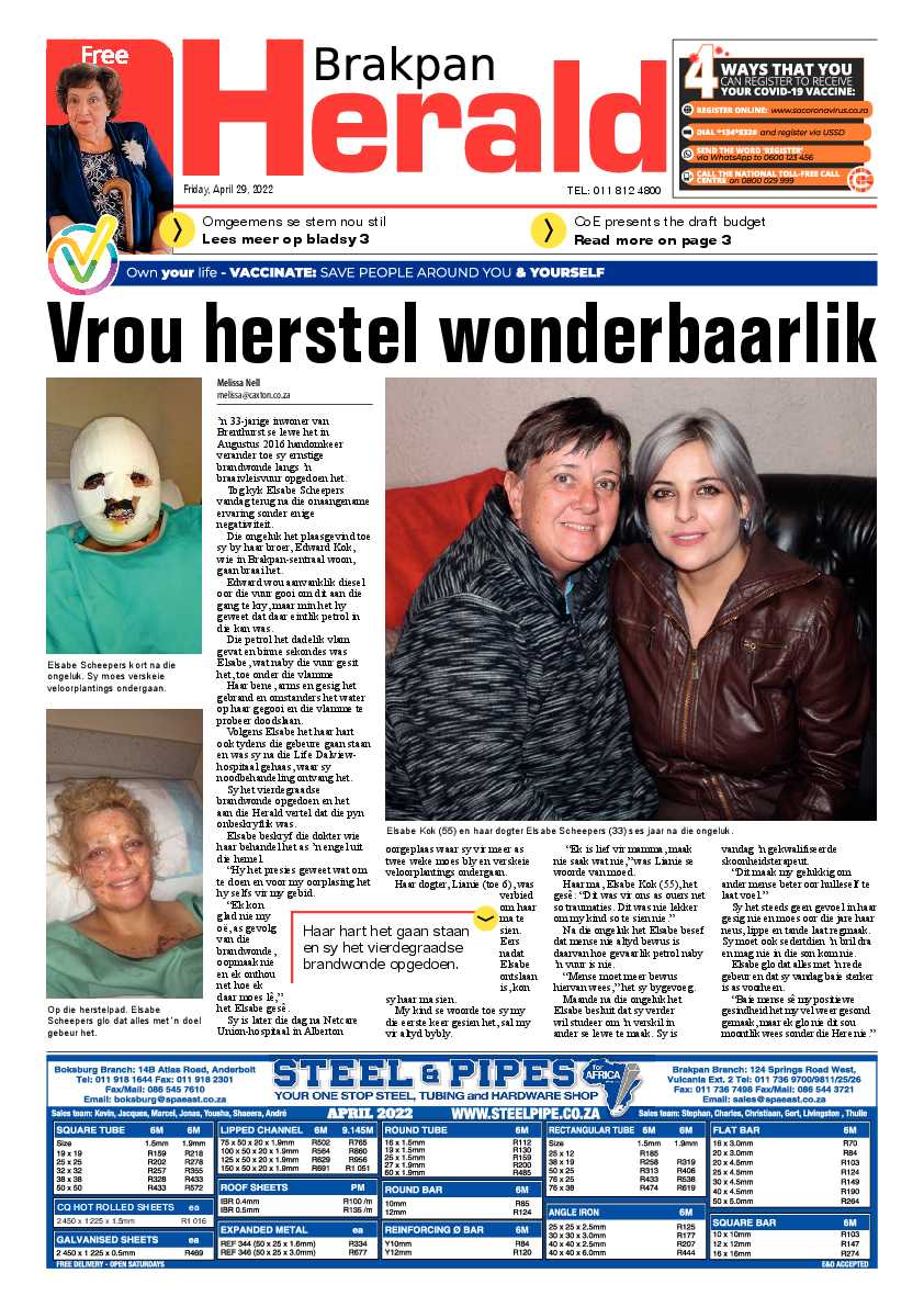 Brakpan Herald 29 April 2022 page 1