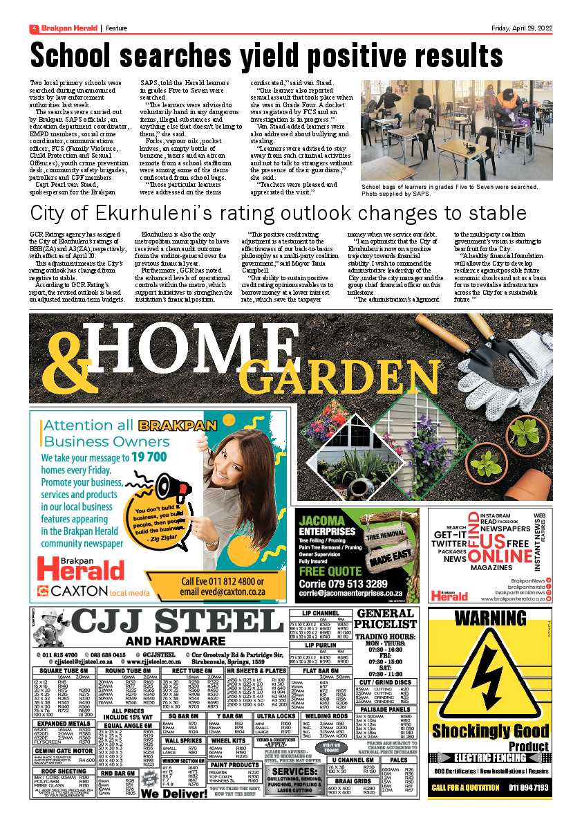 Brakpan Herald 29 April 2022 page 4