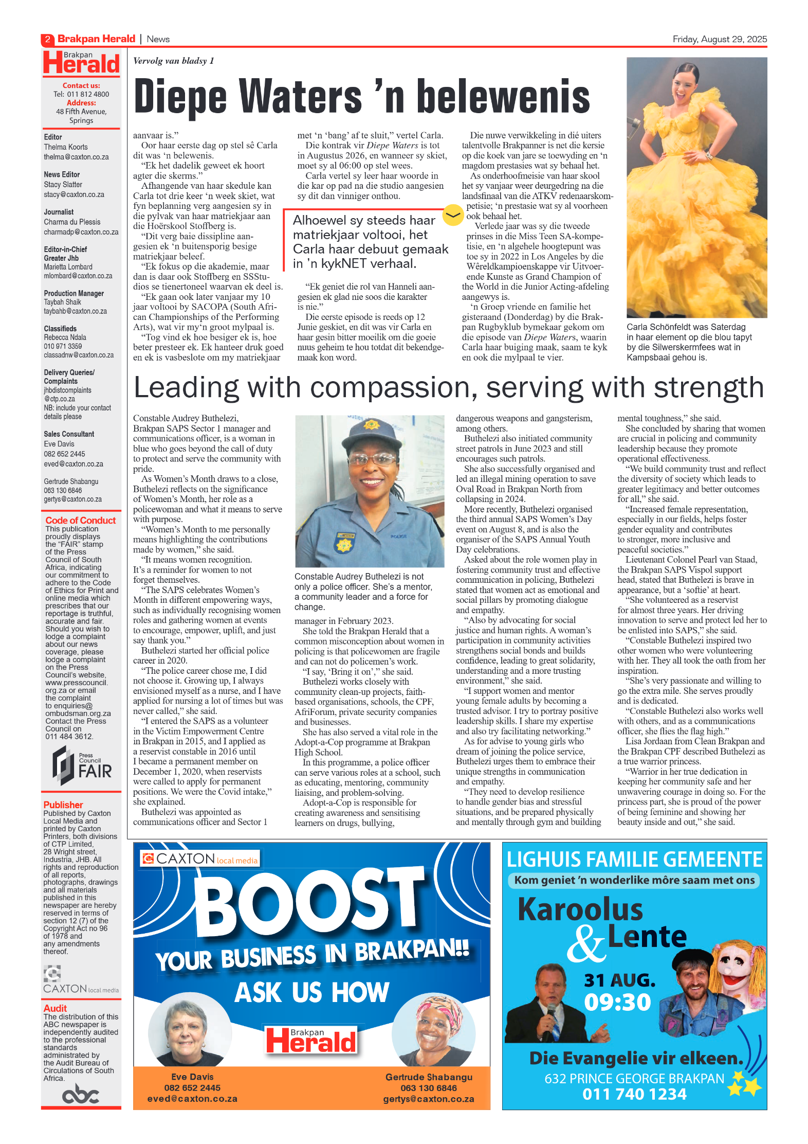 Brakpan Herald 29 August 2025 page 2
