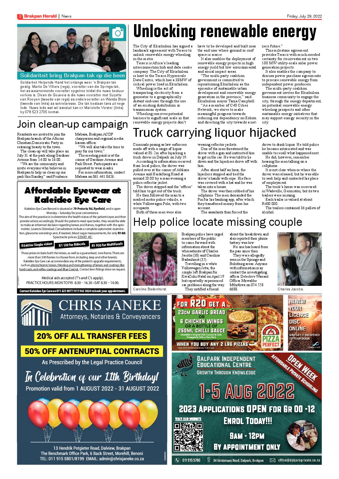 Brakpan Herald 29 July 2022 page 2