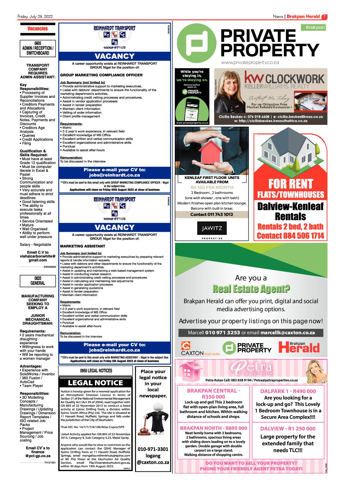 Brakpan Herald 29 July 2022 page 7