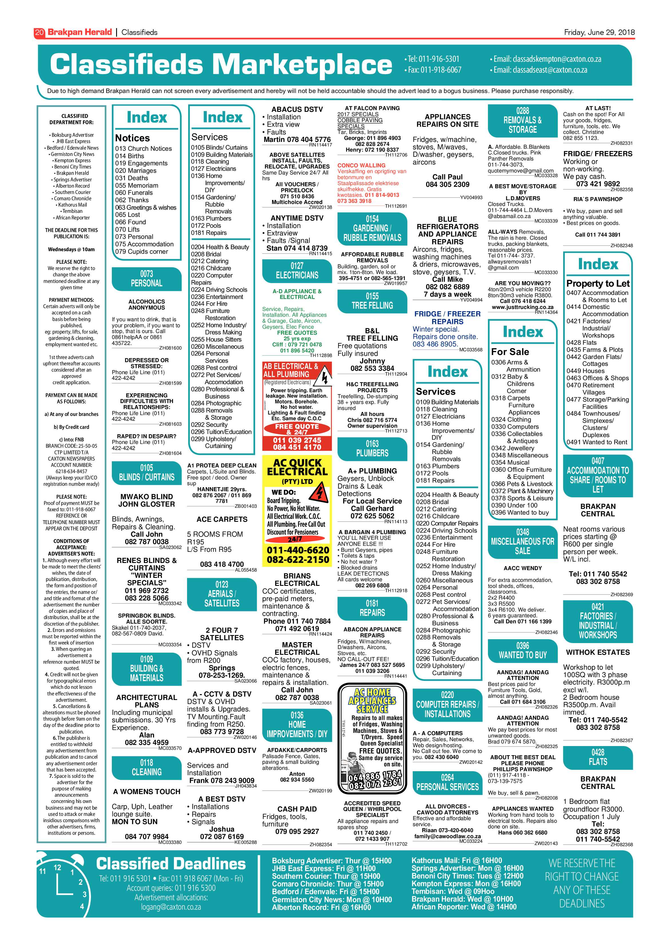 Brakpan Herald 29 June 2018 page 20