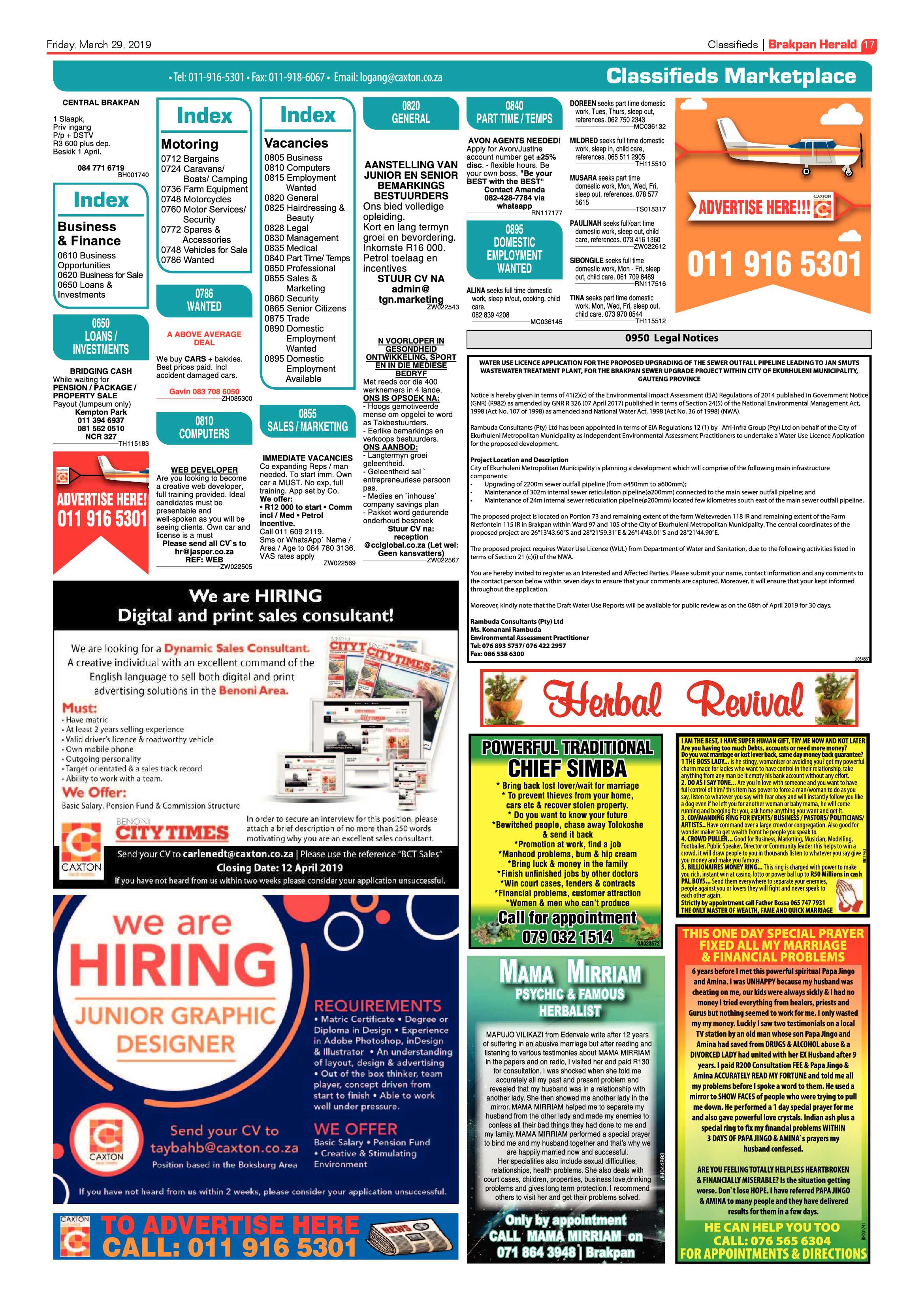 Brakpan Herald 29 March 2019 page 17