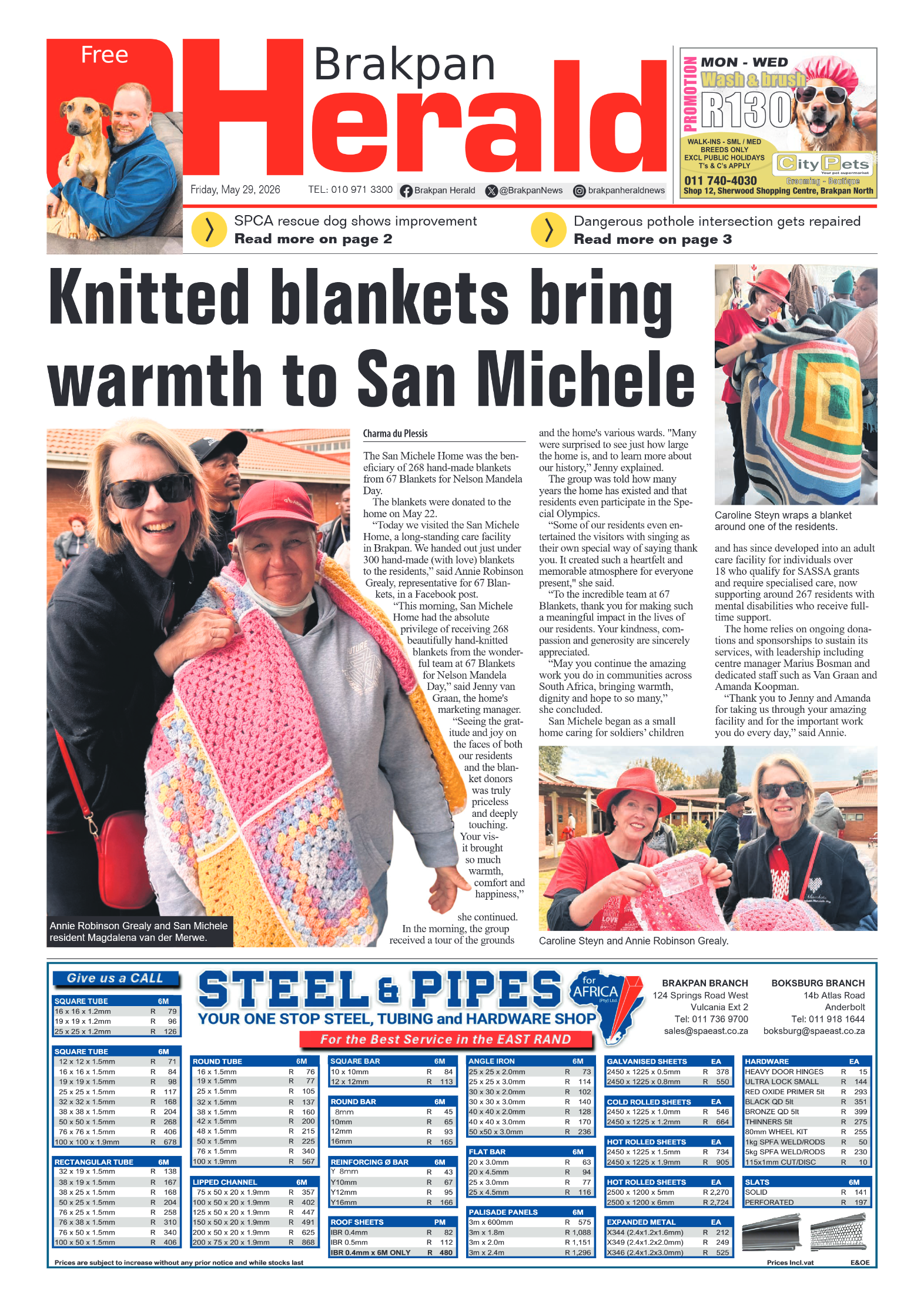 Brakpan Herald 29 May 2026 page 1
