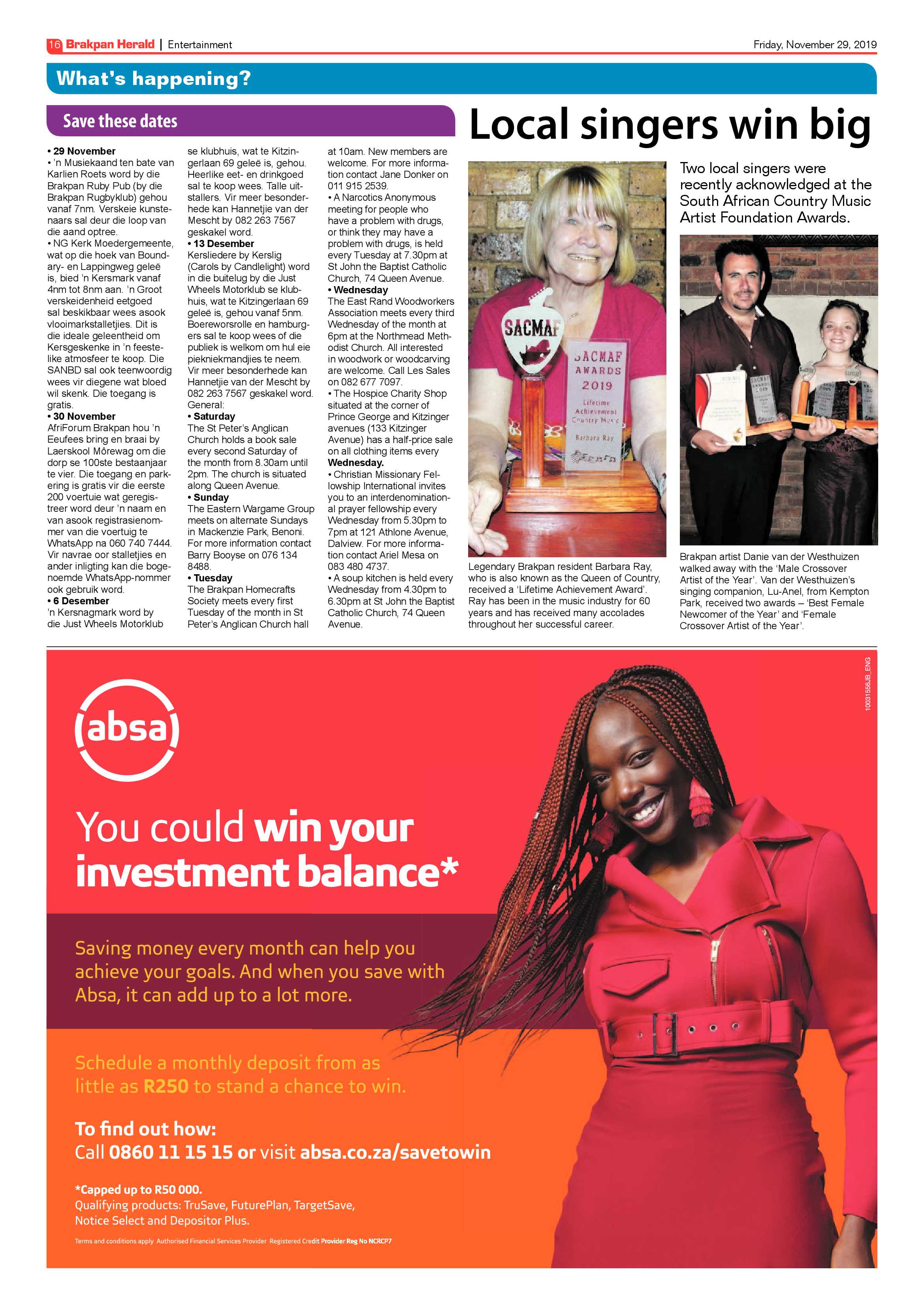 Brakpan Herald 29 November 2019 page 16