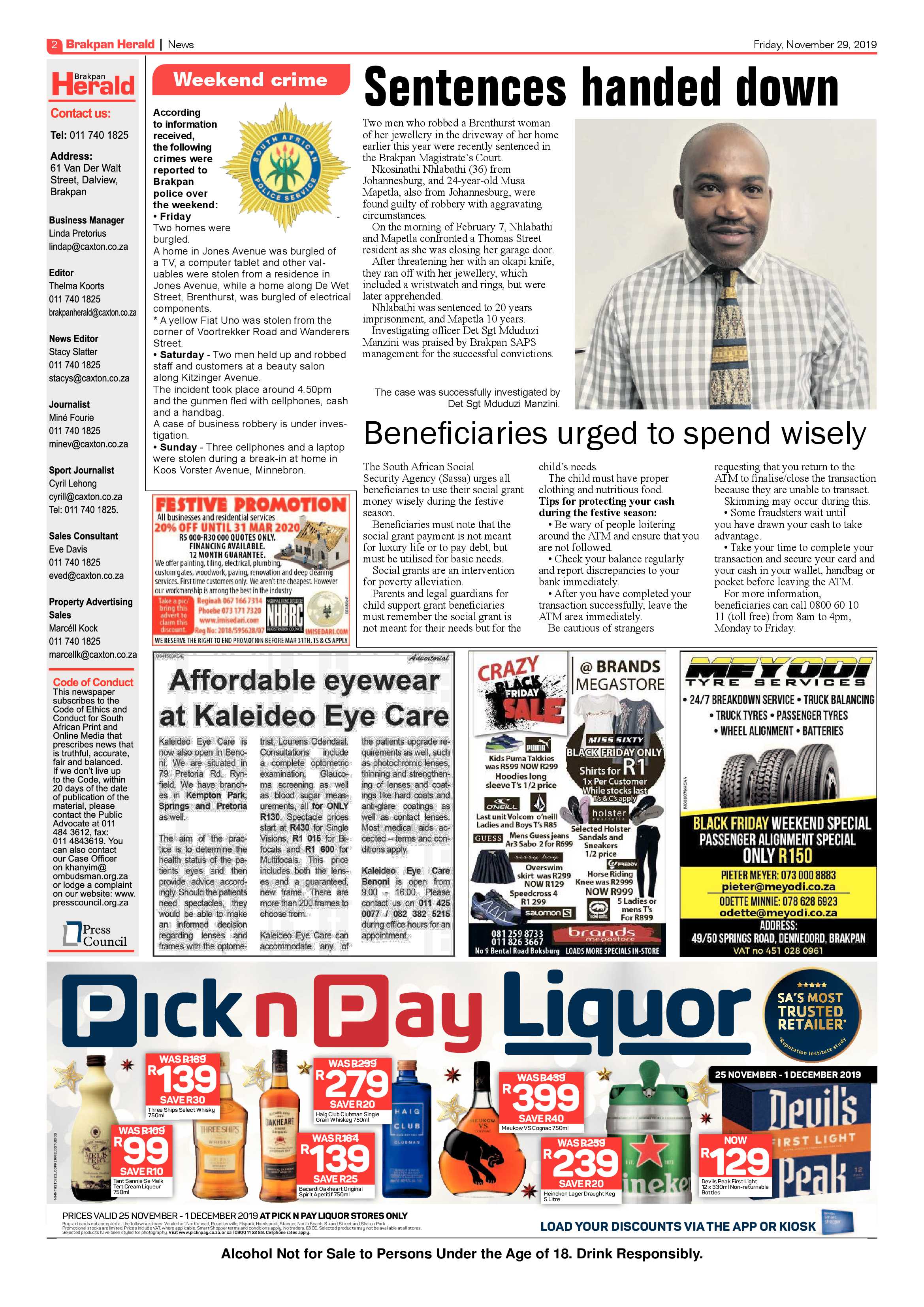 Brakpan Herald 29 November 2019 page 2