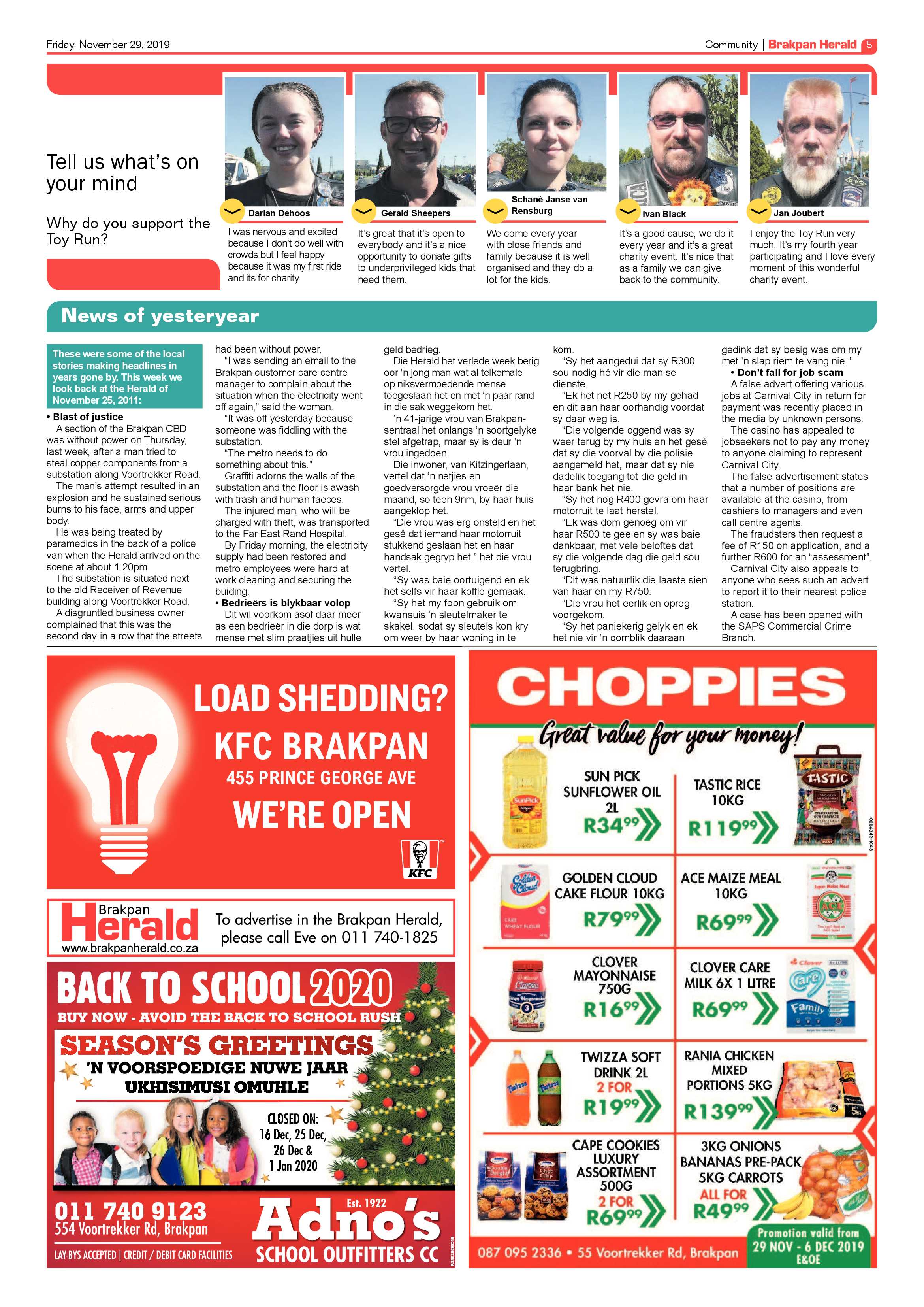 Brakpan Herald 29 November 2019 page 5