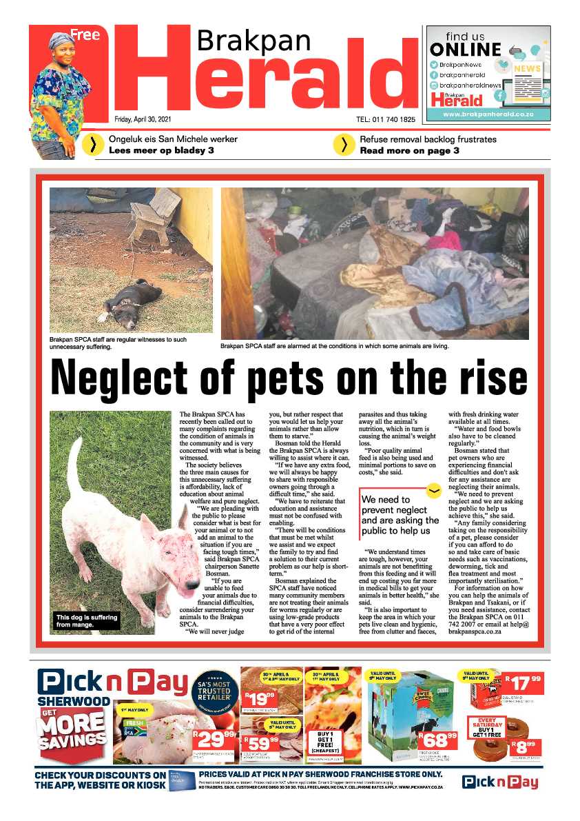 Brakpan Herald 30 April 2021 page 1
