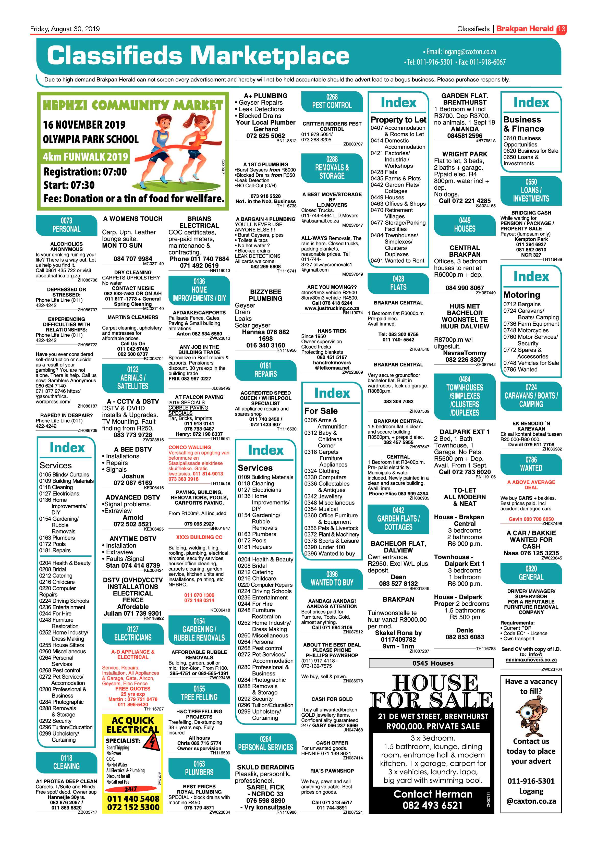 Brakpan Herald 30 August 2019 page 13