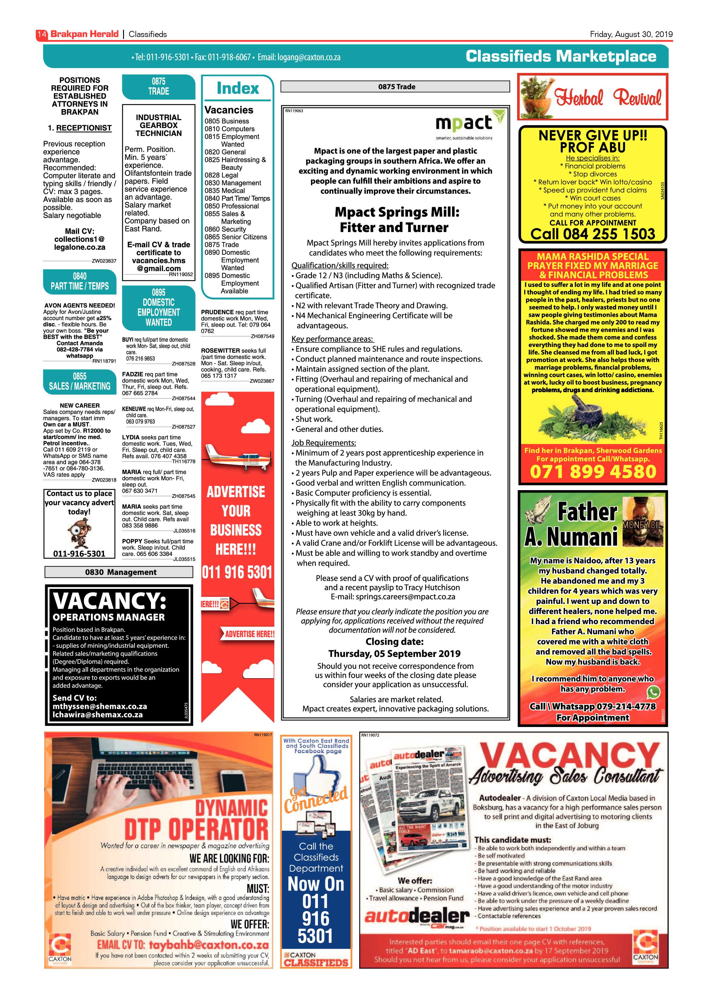 Brakpan Herald 30 August 2019 page 14