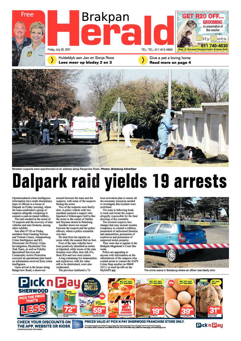 Brakpan Herald 30 July 2021 page 1