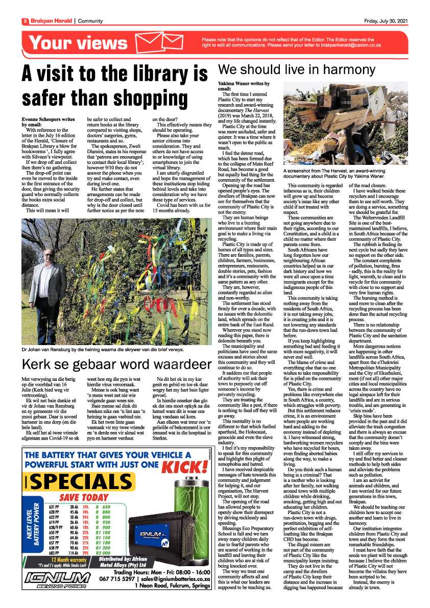 Brakpan Herald 30 July 2021 page 8