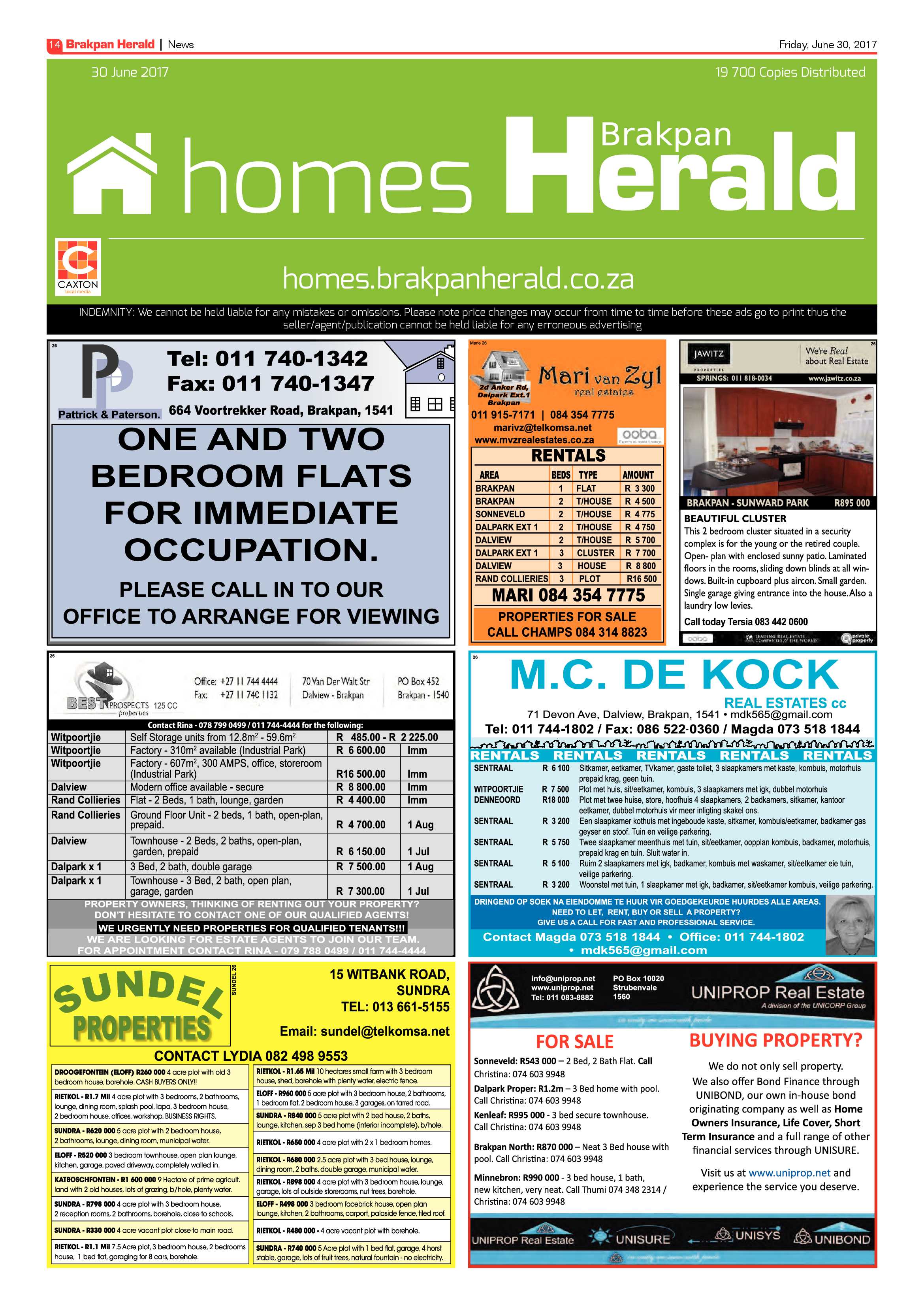 Brakpan Herald 30 June 2017 page 16