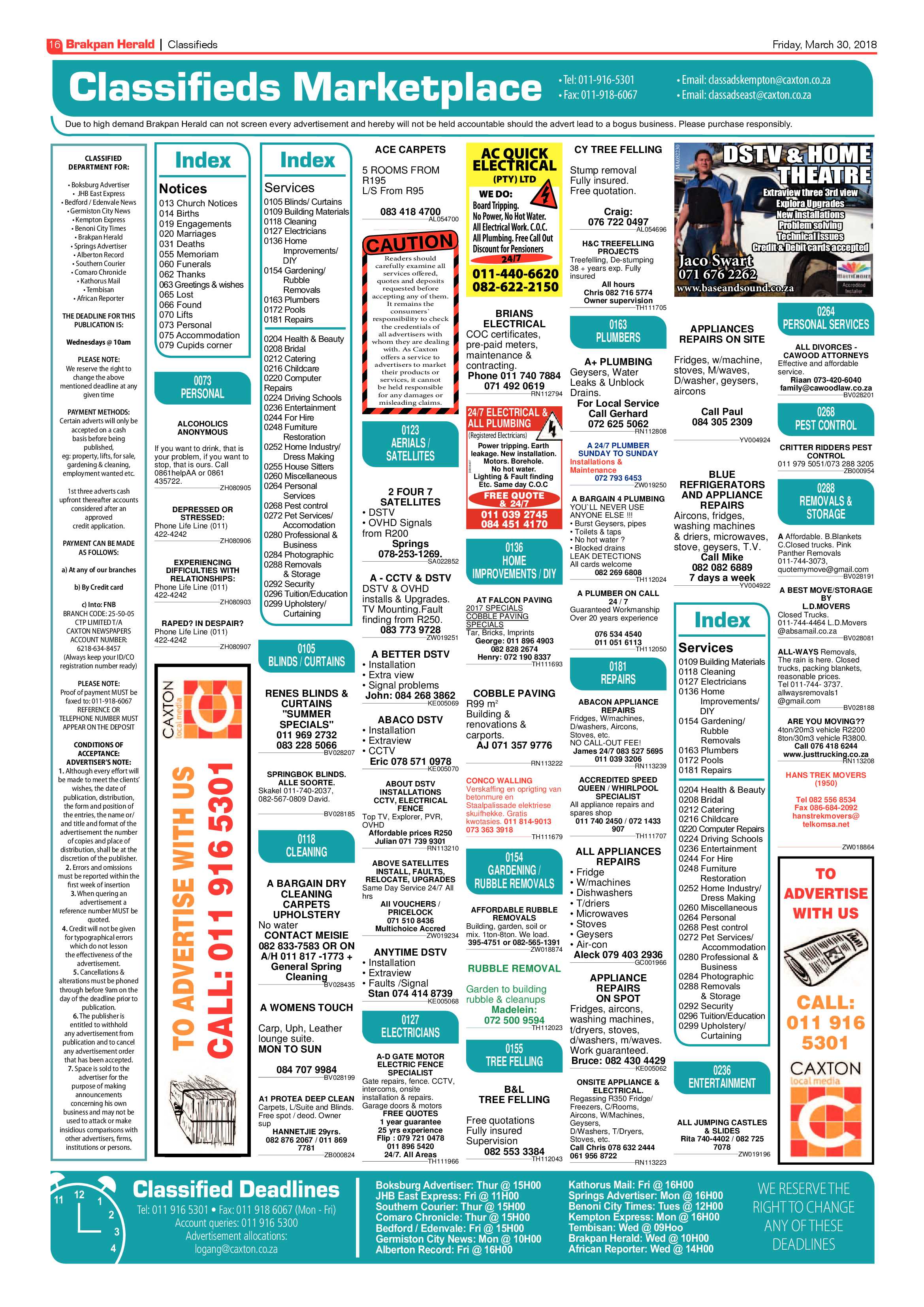 Brakpan Herald 30 March 2018 page 16
