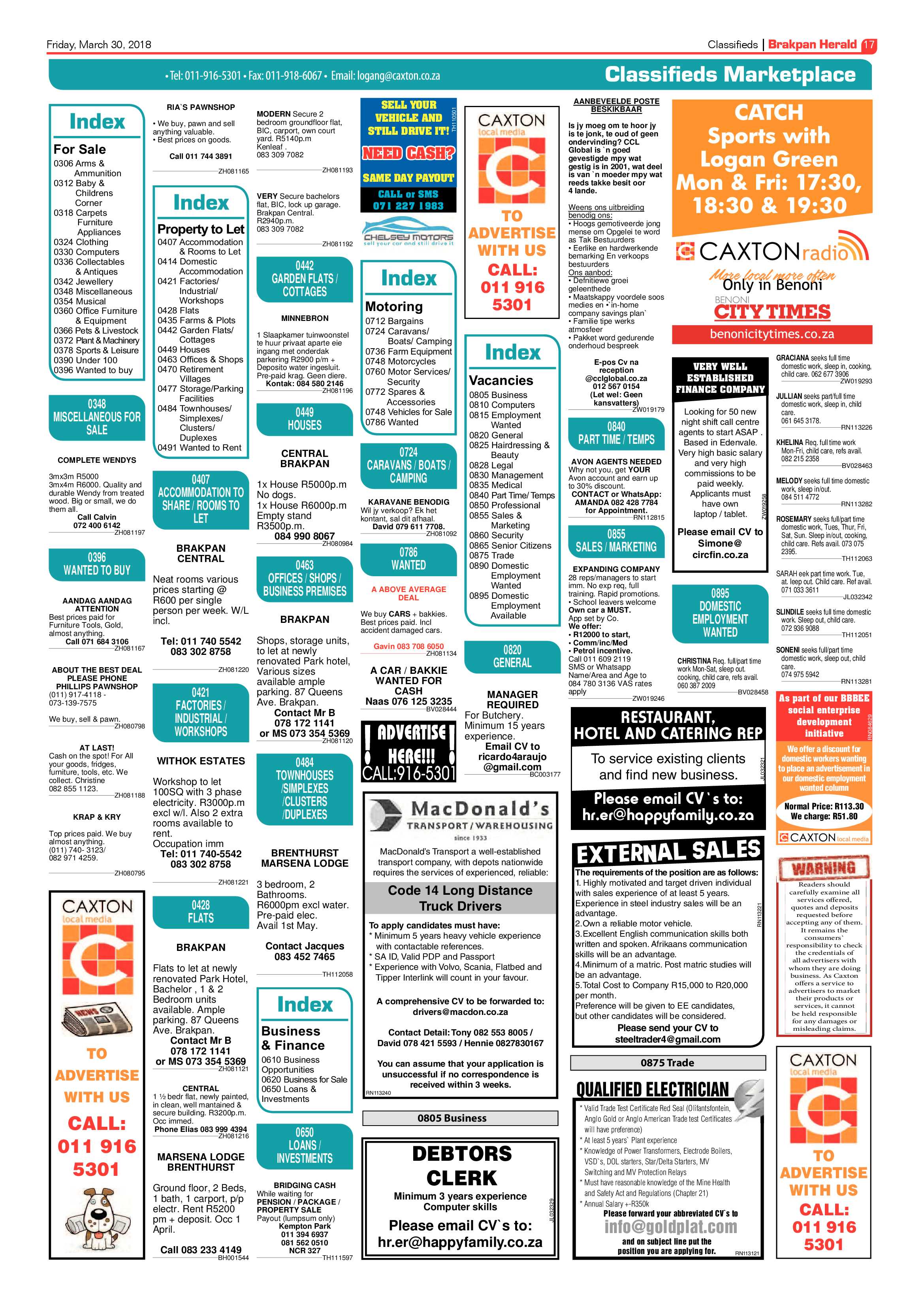 Brakpan Herald 30 March 2018 page 17