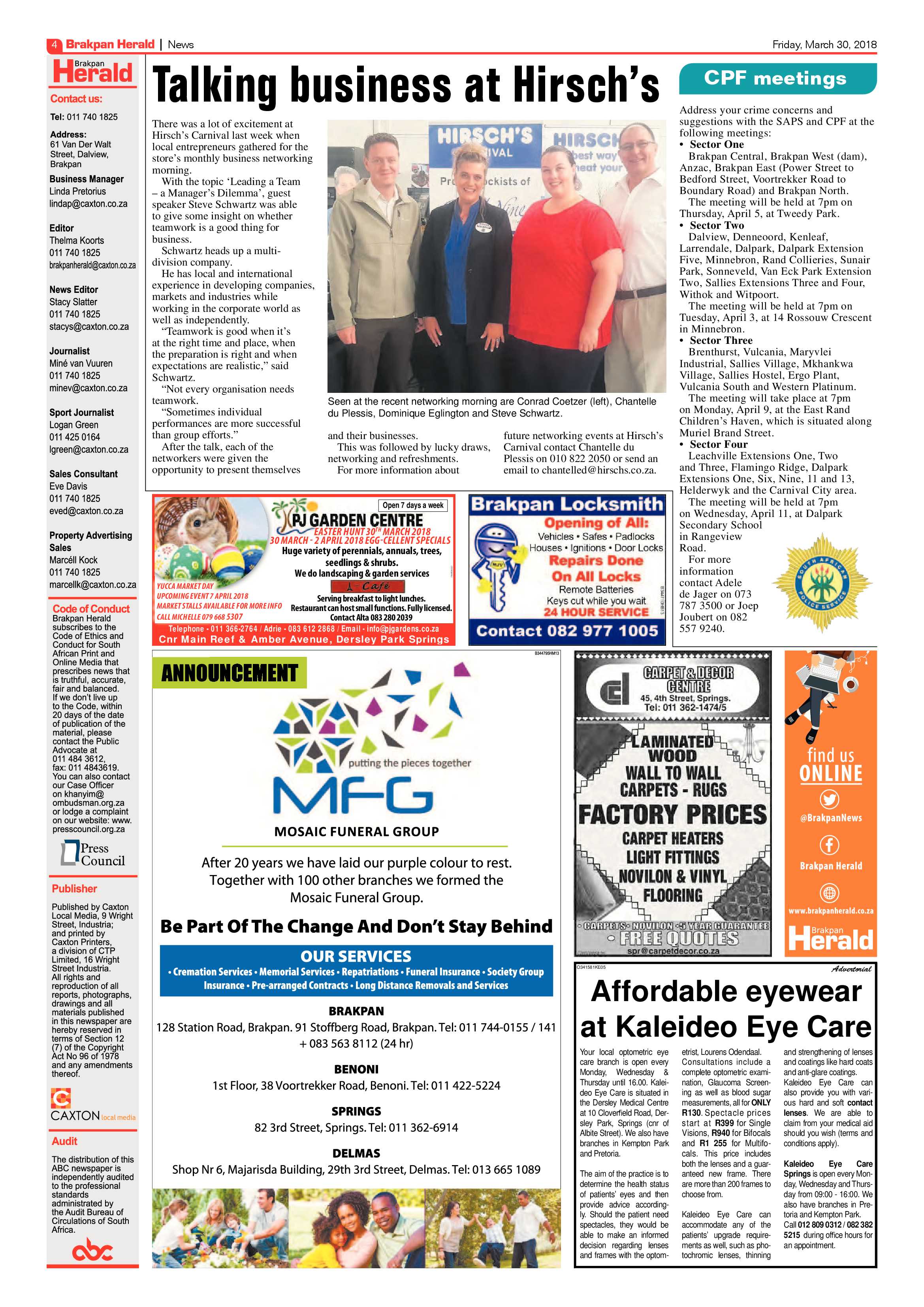 Brakpan Herald 30 March 2018 page 4