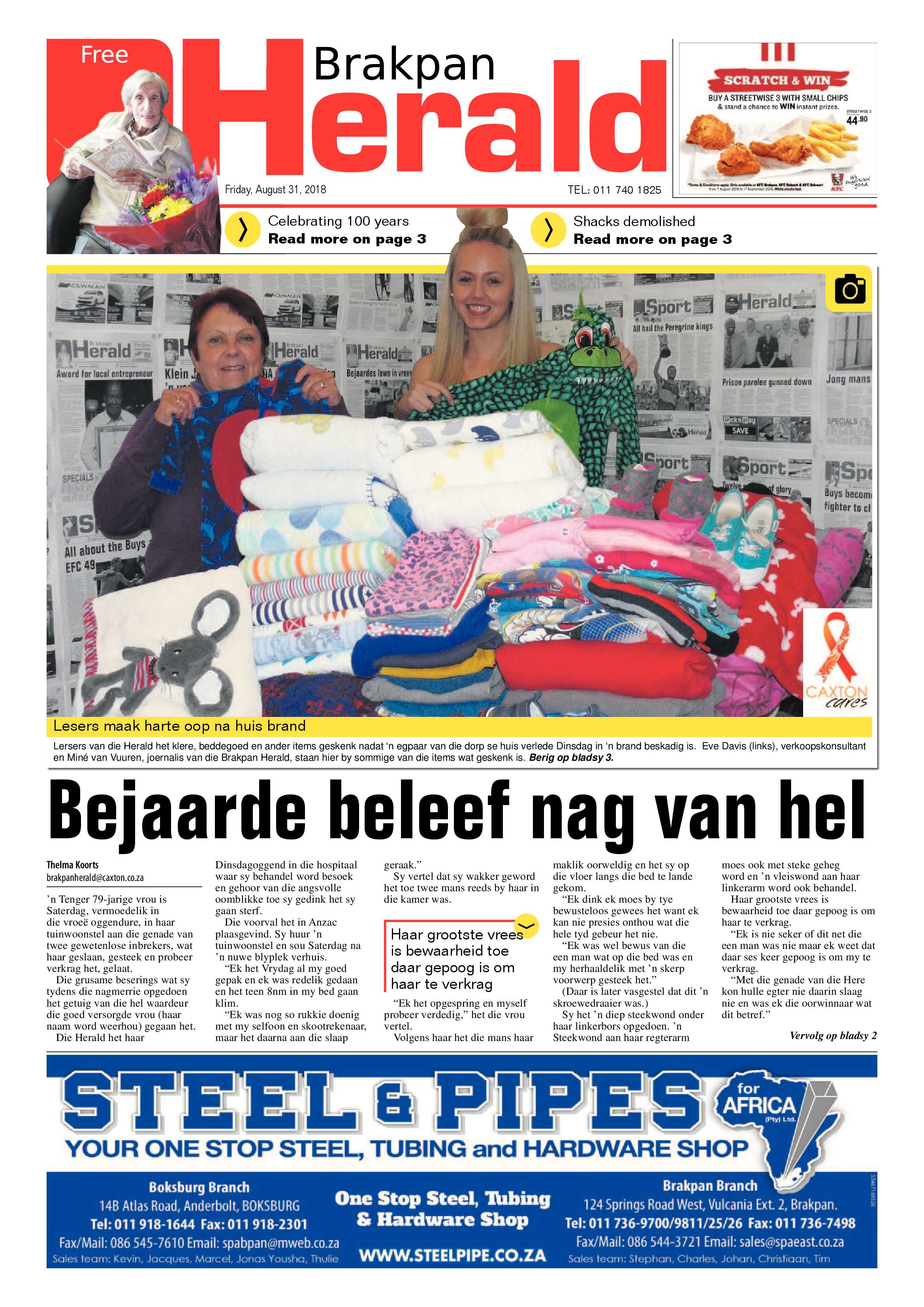 Brakpan Herald 31 August 2018 page 1