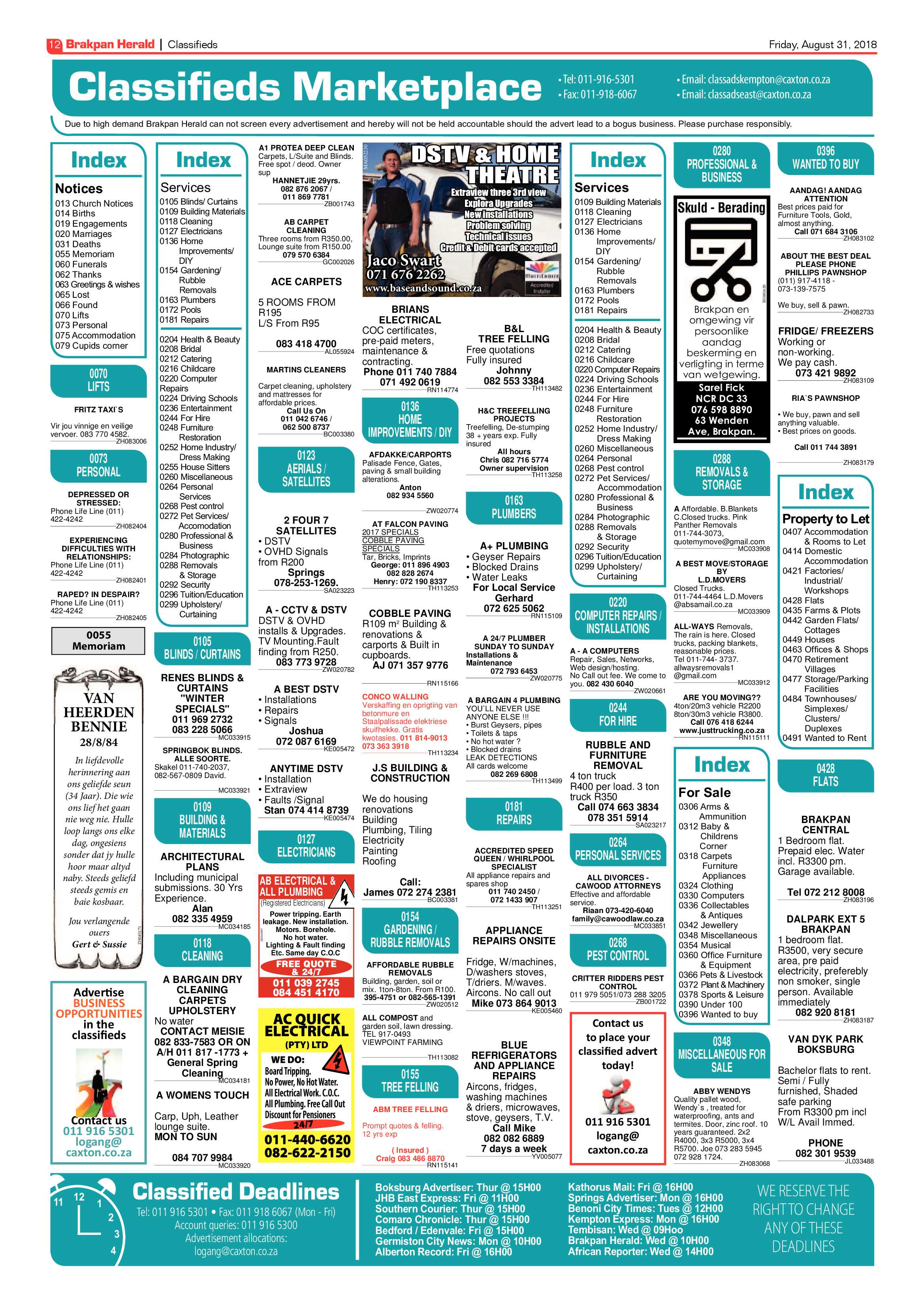 Brakpan Herald 31 August 2018 page 12