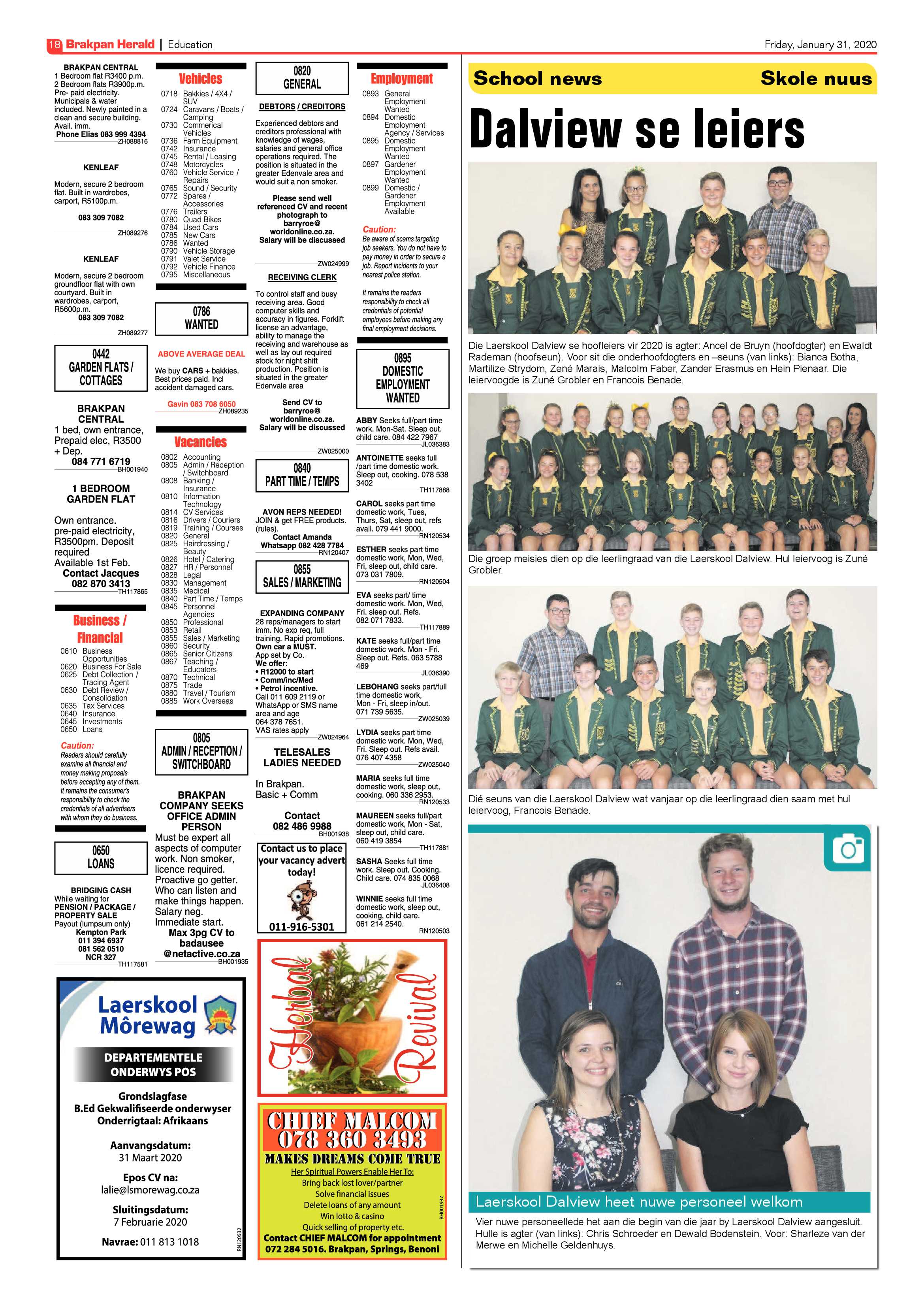 Brakpan Herald 31 January 2020 page 18