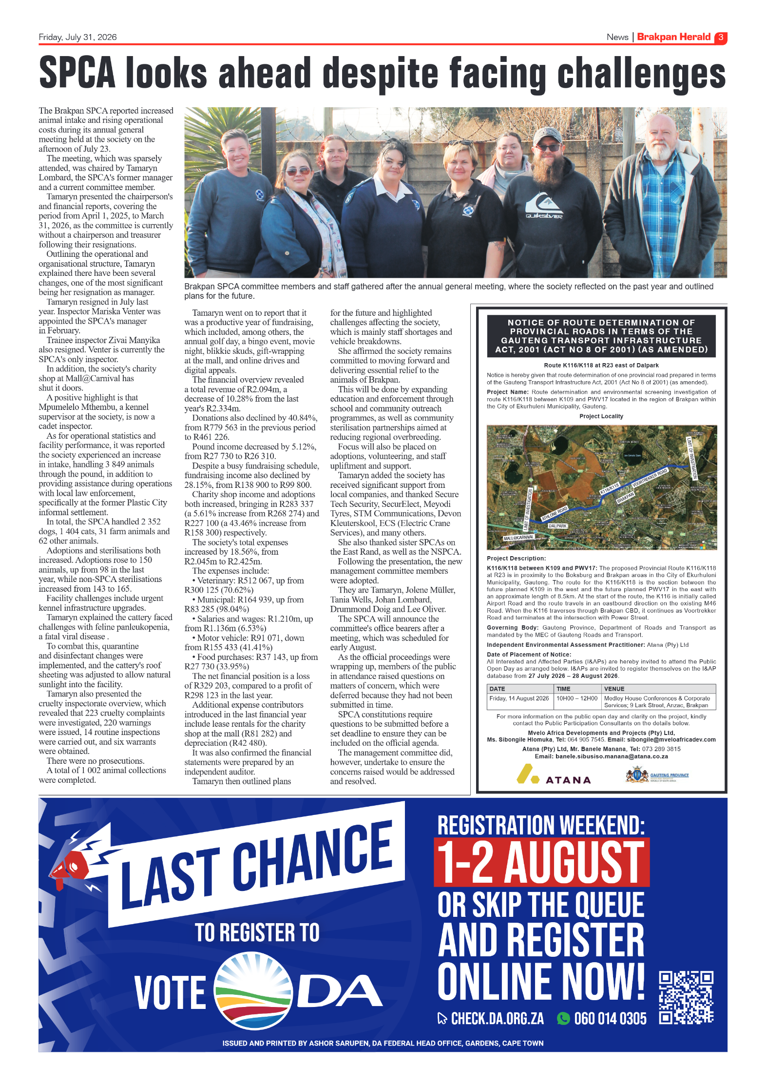Brakpan Herald 31 July 2026 page 3