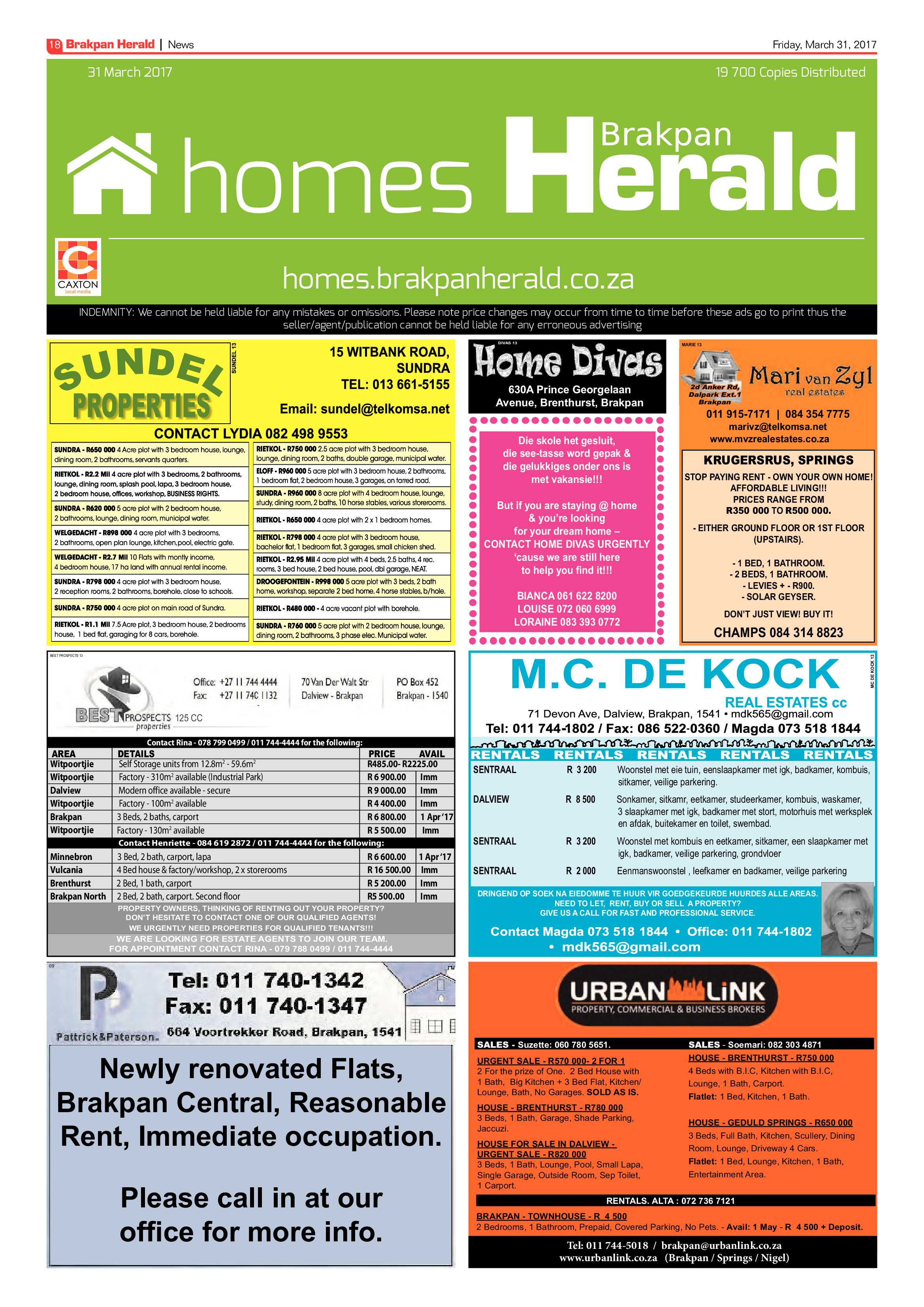 Brakpan Herald 31 March 2017 page 18