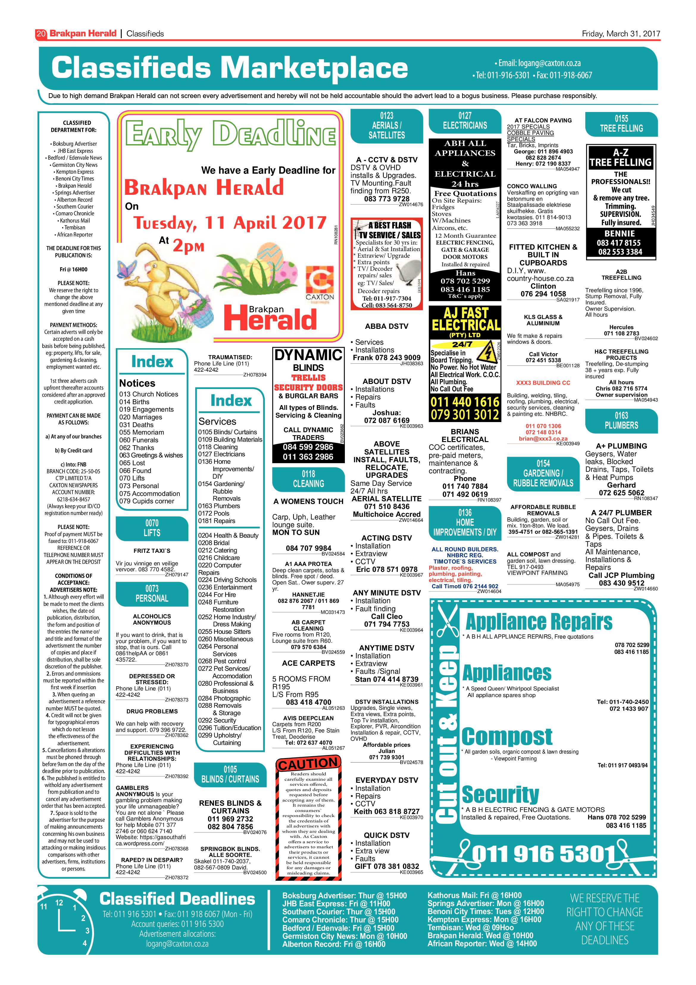 Brakpan Herald 31 March 2017 page 20