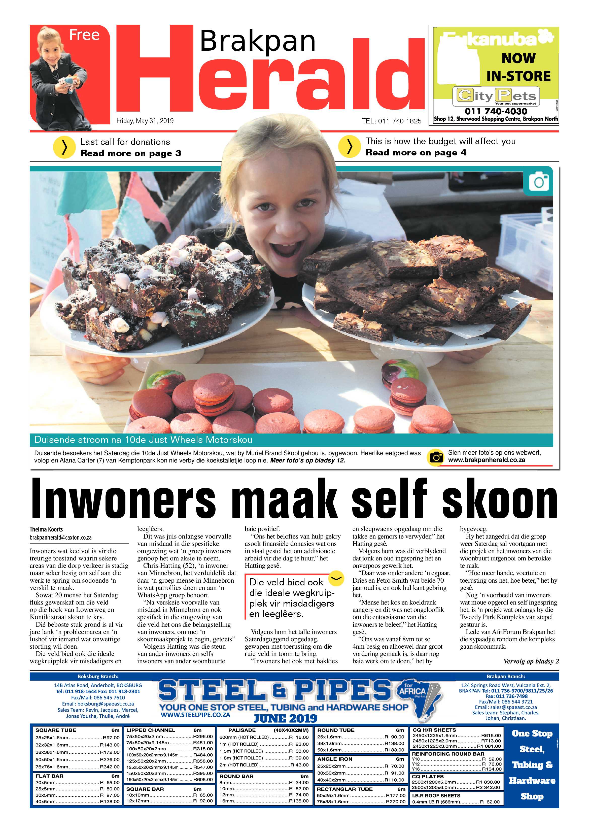 Brakpan Herald 31 May 2019 page 1