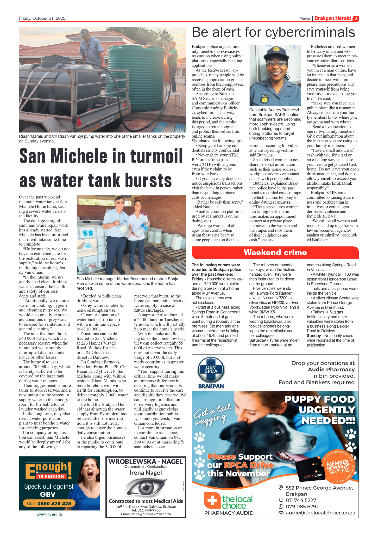 Brakpan Herald 31 October 2025 page 3