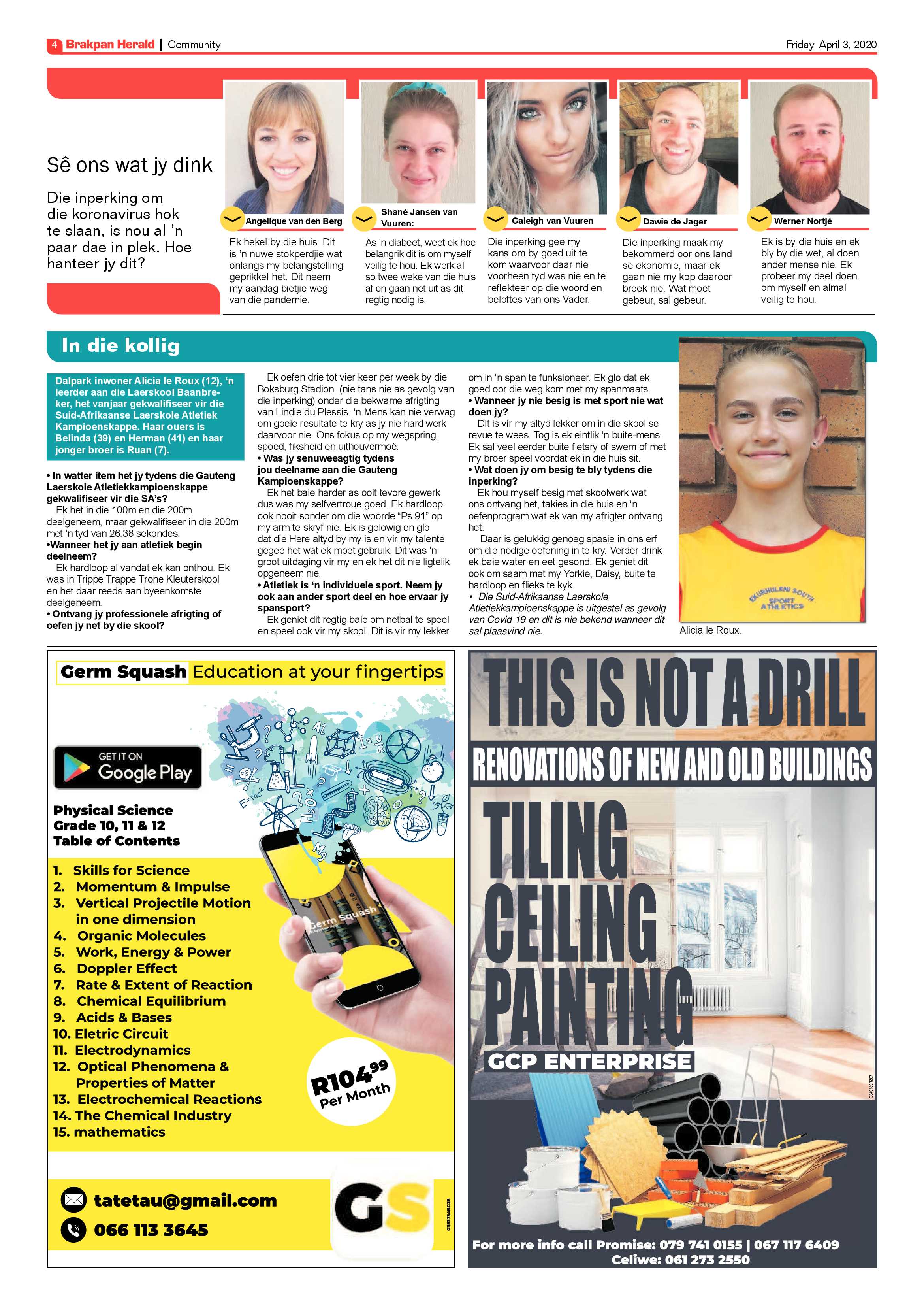 Brakpan Herald 3 April 2020 page 4