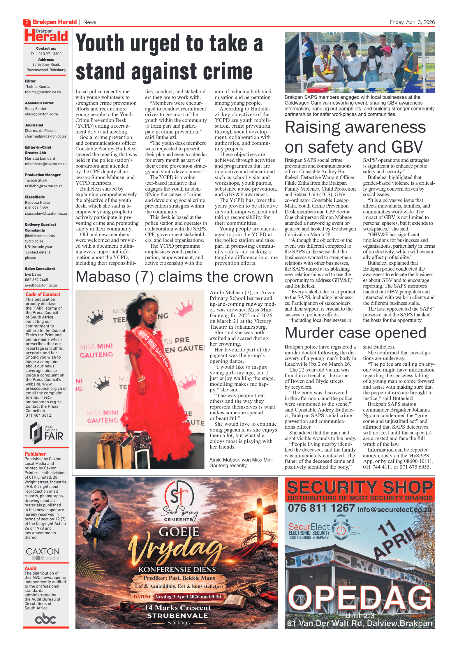 Brakpan Herald 3 April 2026 page 2