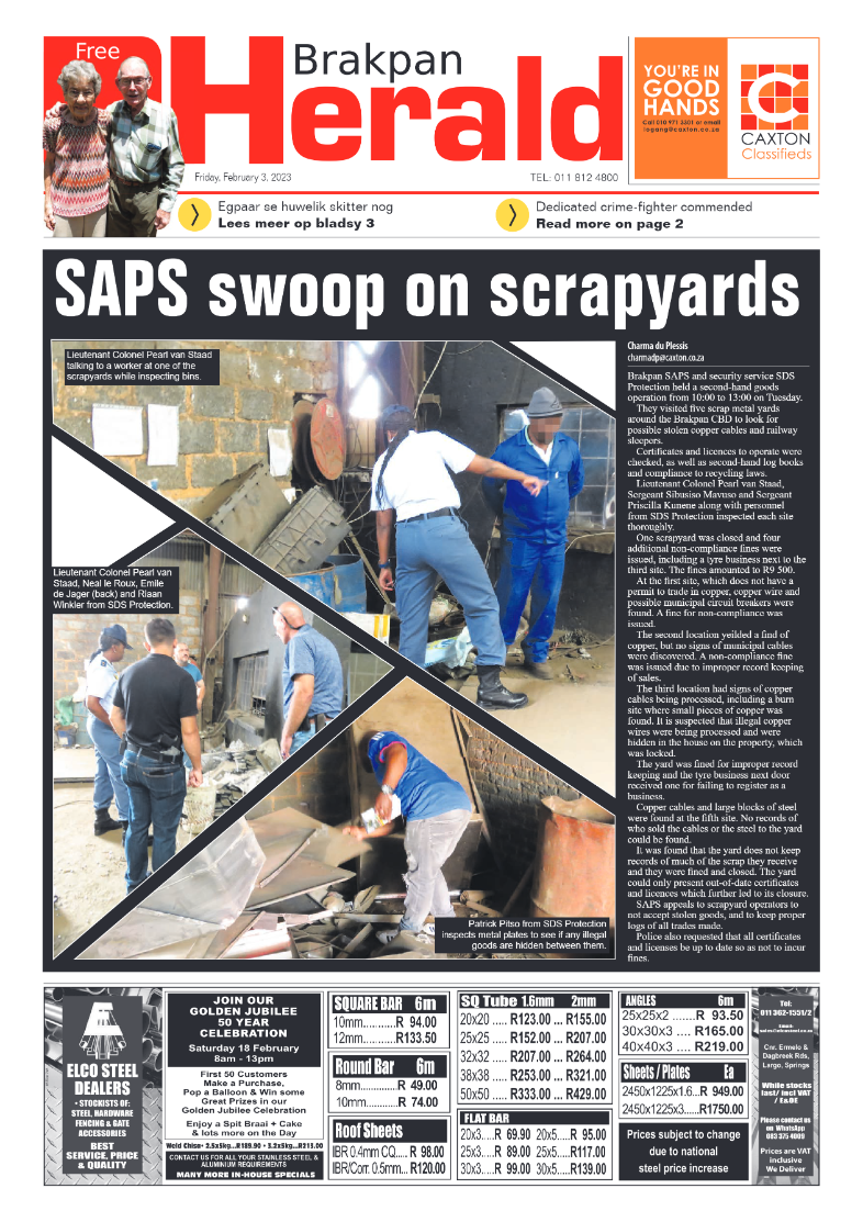 Brakpan Herald 3 February 2022 page 1