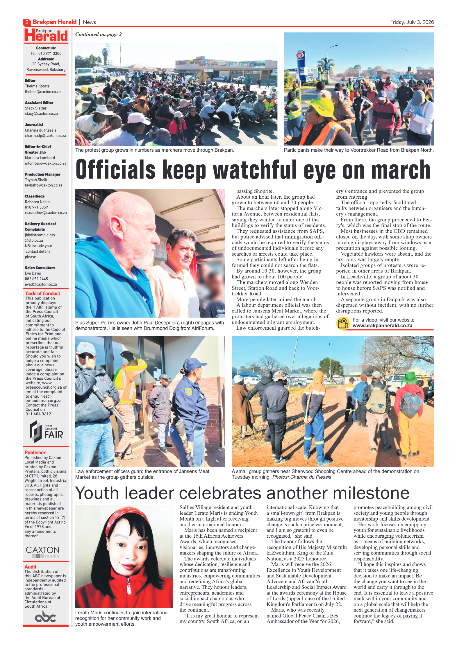 Brakpan Herald 3 July 2026 page 2