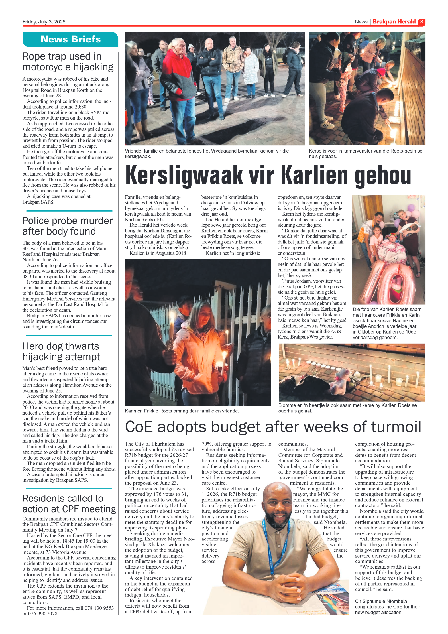 Brakpan Herald 3 July 2026 page 3